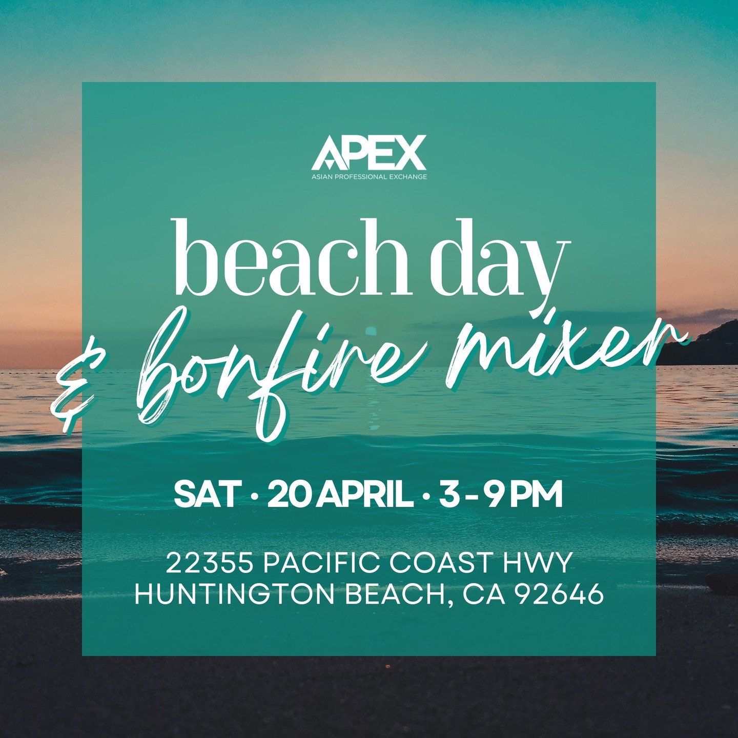 🌊🔥 It's tomorrow! Get ready for Beach Day &amp; Bonfire Mixer at Apex! 

Join us for a day of beachfront fun with a cozy bonfire, a picnic area, and delicious snacks like cookies, chocolates, and soft drinks.

🎟️ Buy one $5 ticket, and bring a fri