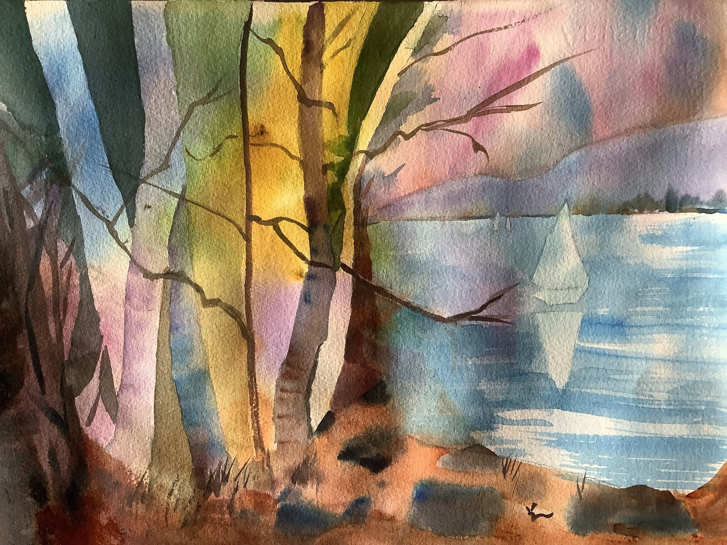 the Blue Interval, 14" x 18", $250