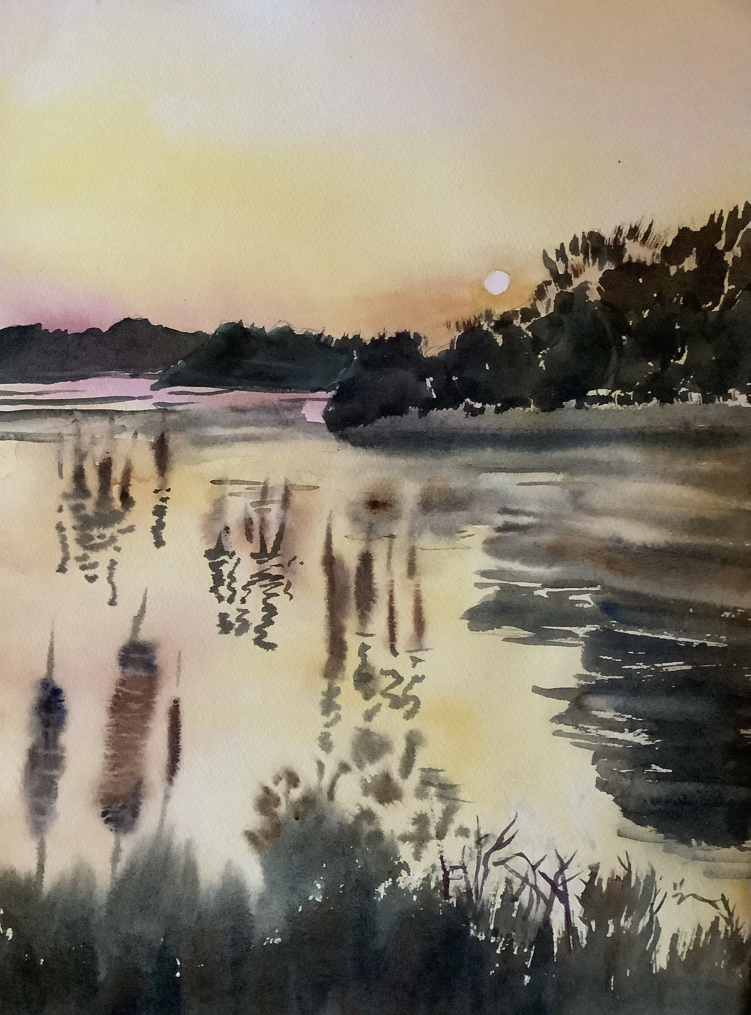 Morning at the Marshes, 18" x 14", $250