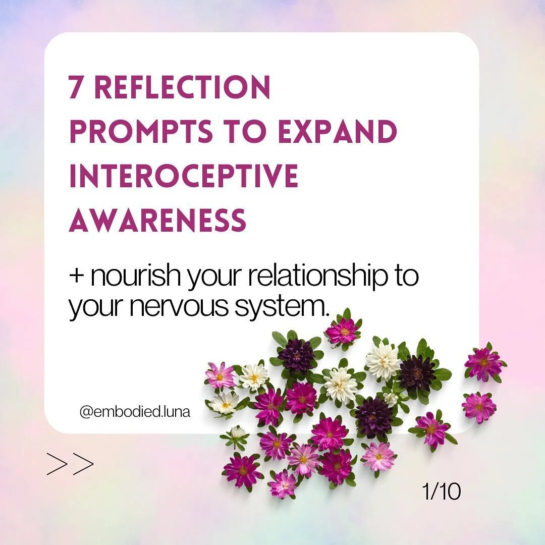 🌱Interoceptive awareness is our ability to sense and interpret signals from within our bodies, such as heartbeat, breath, and sensations of hunger or discomfort. 

🌱In embodied activism, this awareness plays a crucial role in connecting to our bodi