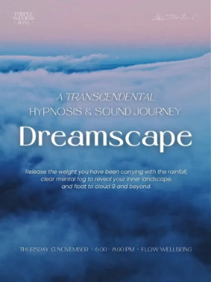 Come float to cloud 9 (and beyond) with us ☁️✨️

Our first Elemental Soundscapes journey is happening on Thursday night &mdash; perfect to leave the busyness of the week behind, drift into relaxation, and float into the long weekend. 

☁️ Dreamscape 