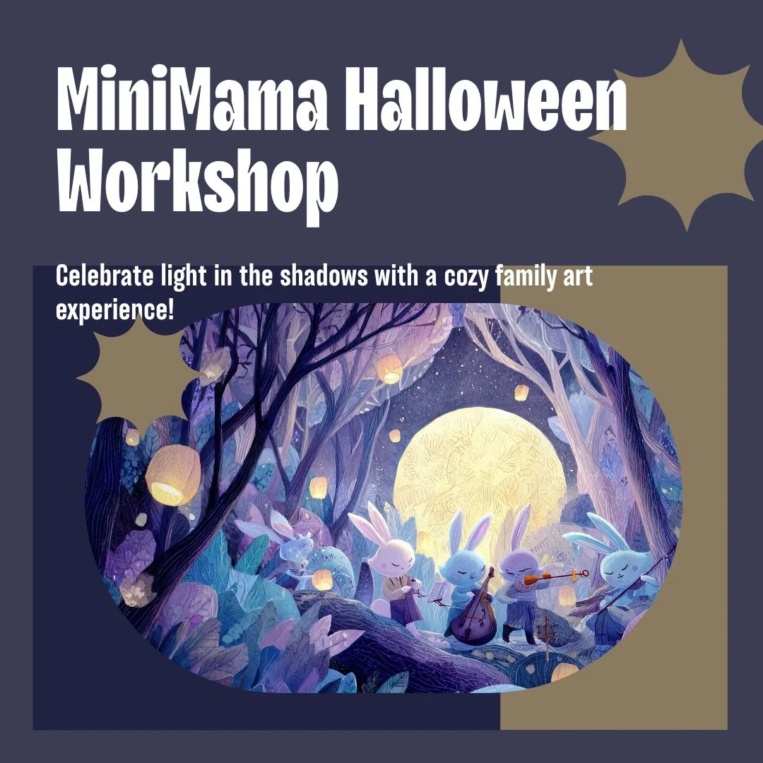 🎃 MiniMama Halloween Family Workshop ✨
This Halloween, we&rsquo;re not chasing spooky vibes &mdash; we&rsquo;re celebrating the light inside every shadow. 🌕💫
Join us for a cozy family art morning filled with:
🎨 Pastel Nagomi Art (gentle ghosts, p