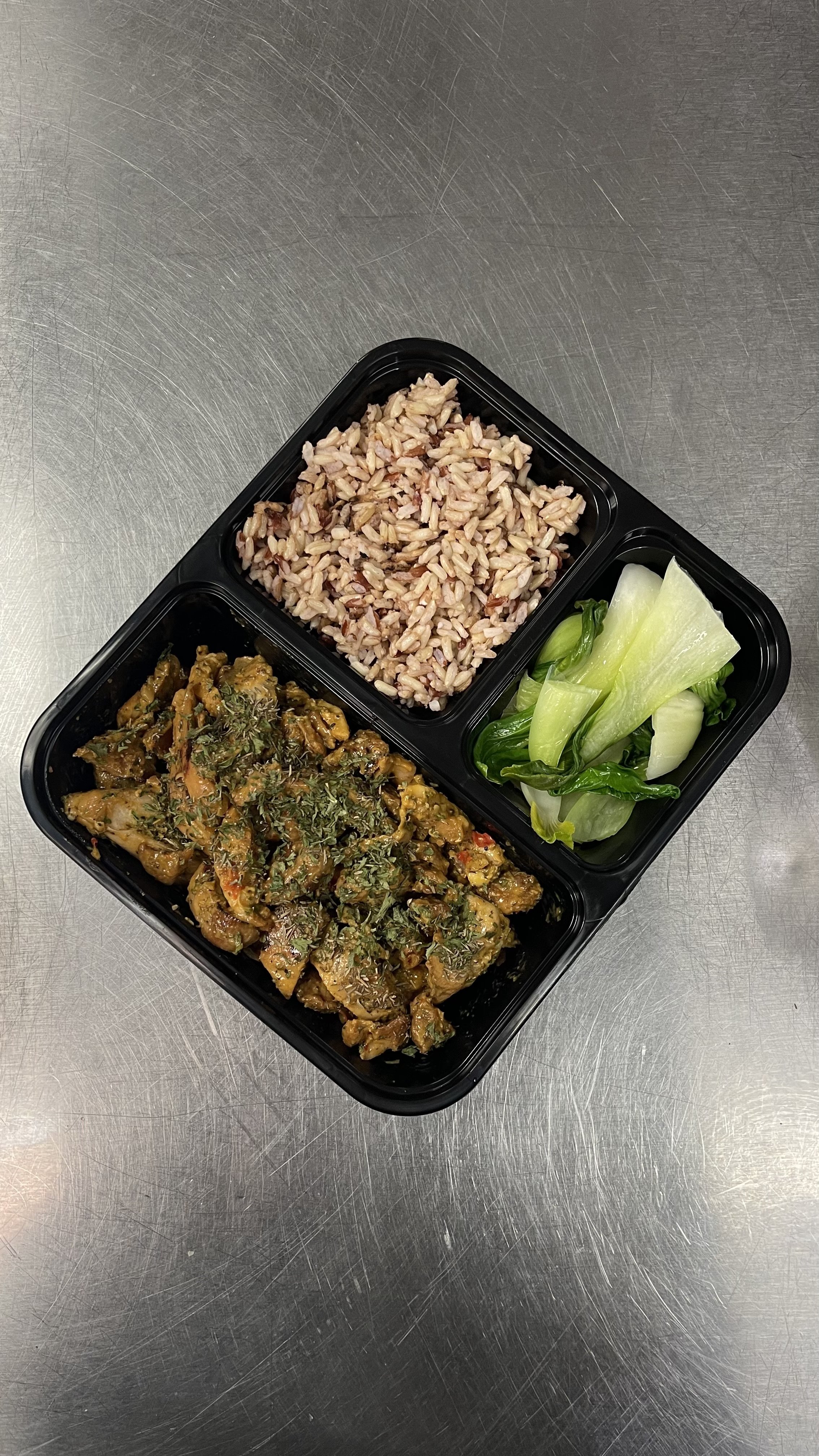 Herb Roasted Chicken with Brown Rice & Bok Choy