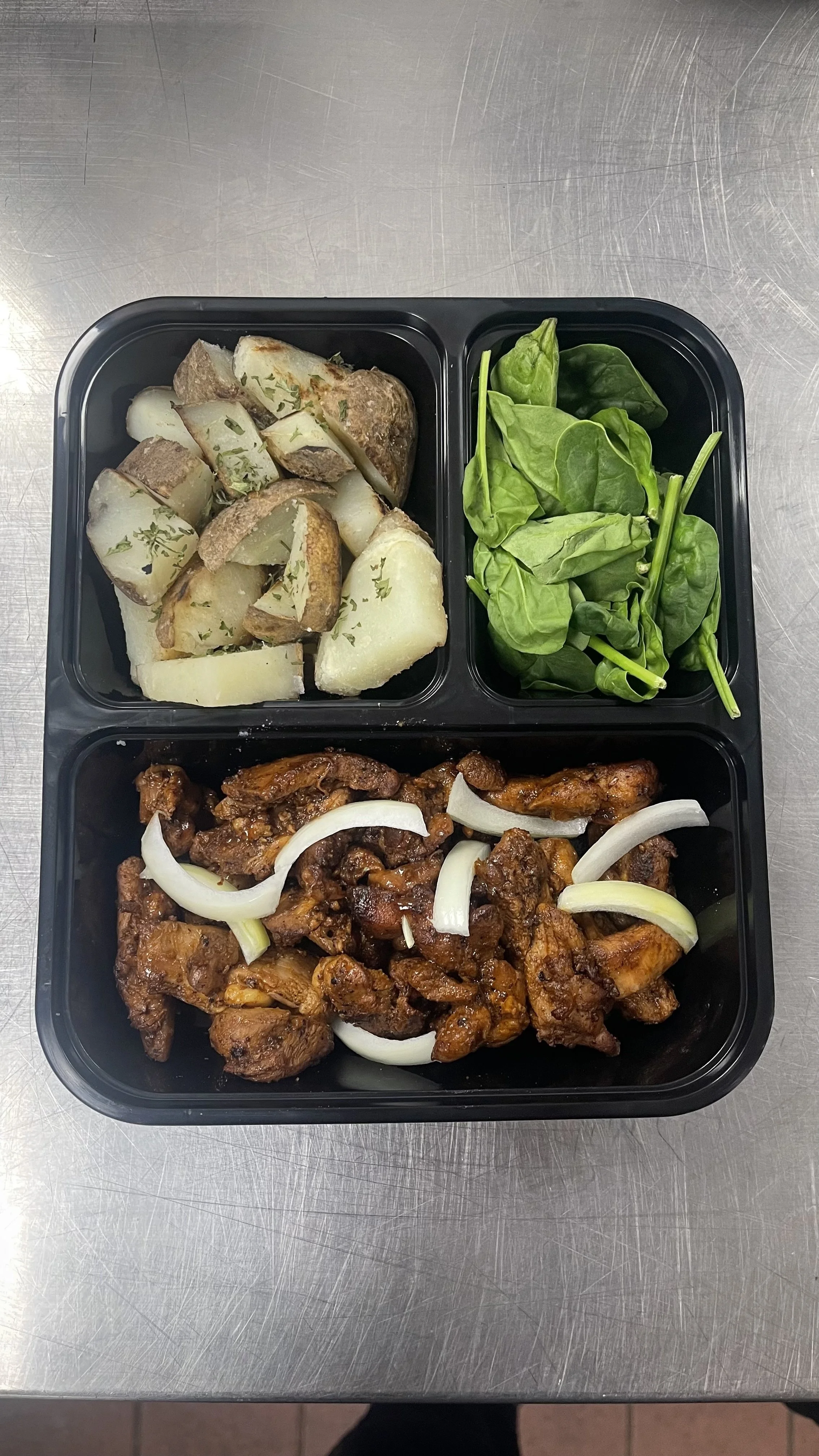 Onion Sesame Chicken with Potatoes and Spinach.jpg