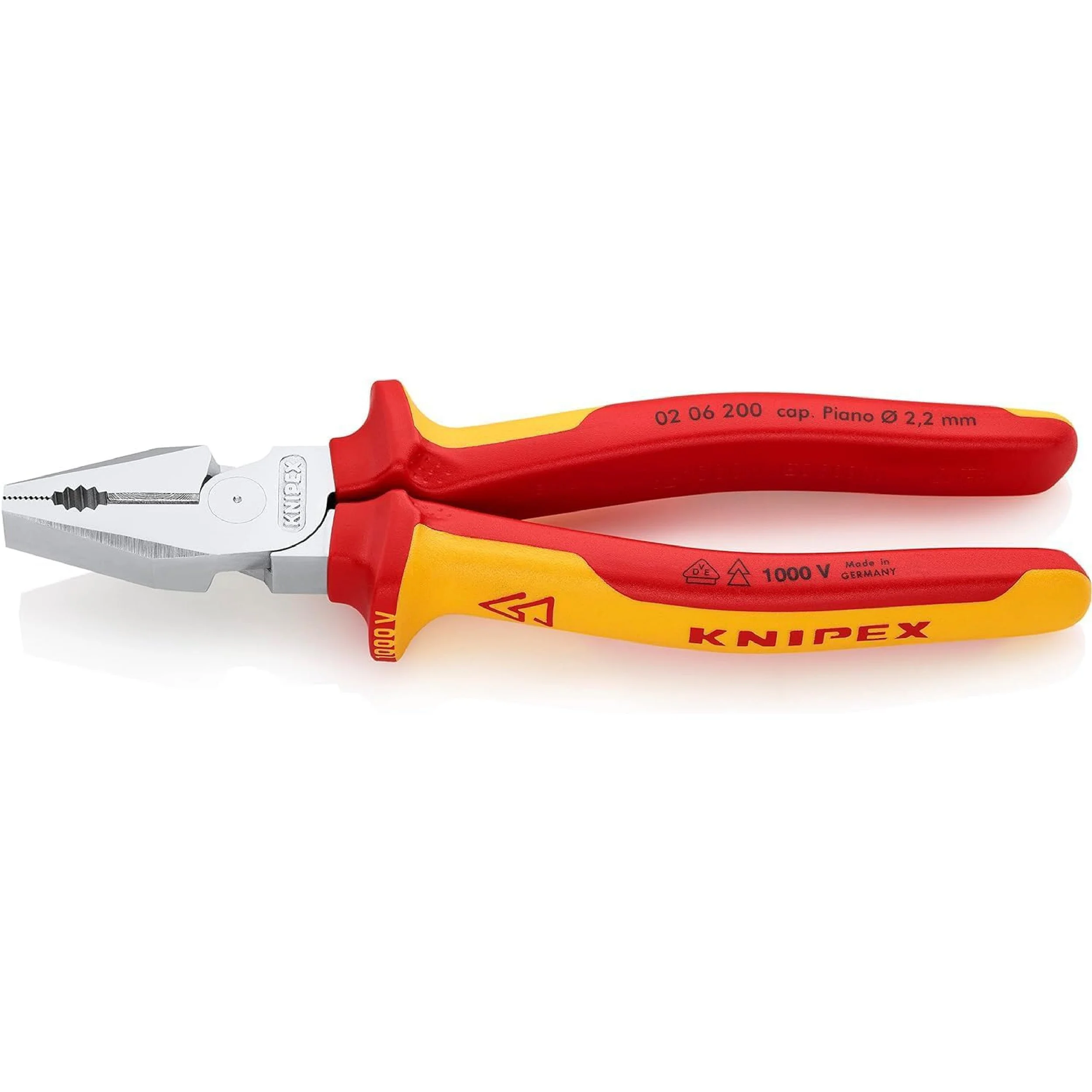 KNIPEX 02 06 200 High Leverage Combination Pliers 1000V VDE Insulated 200mm