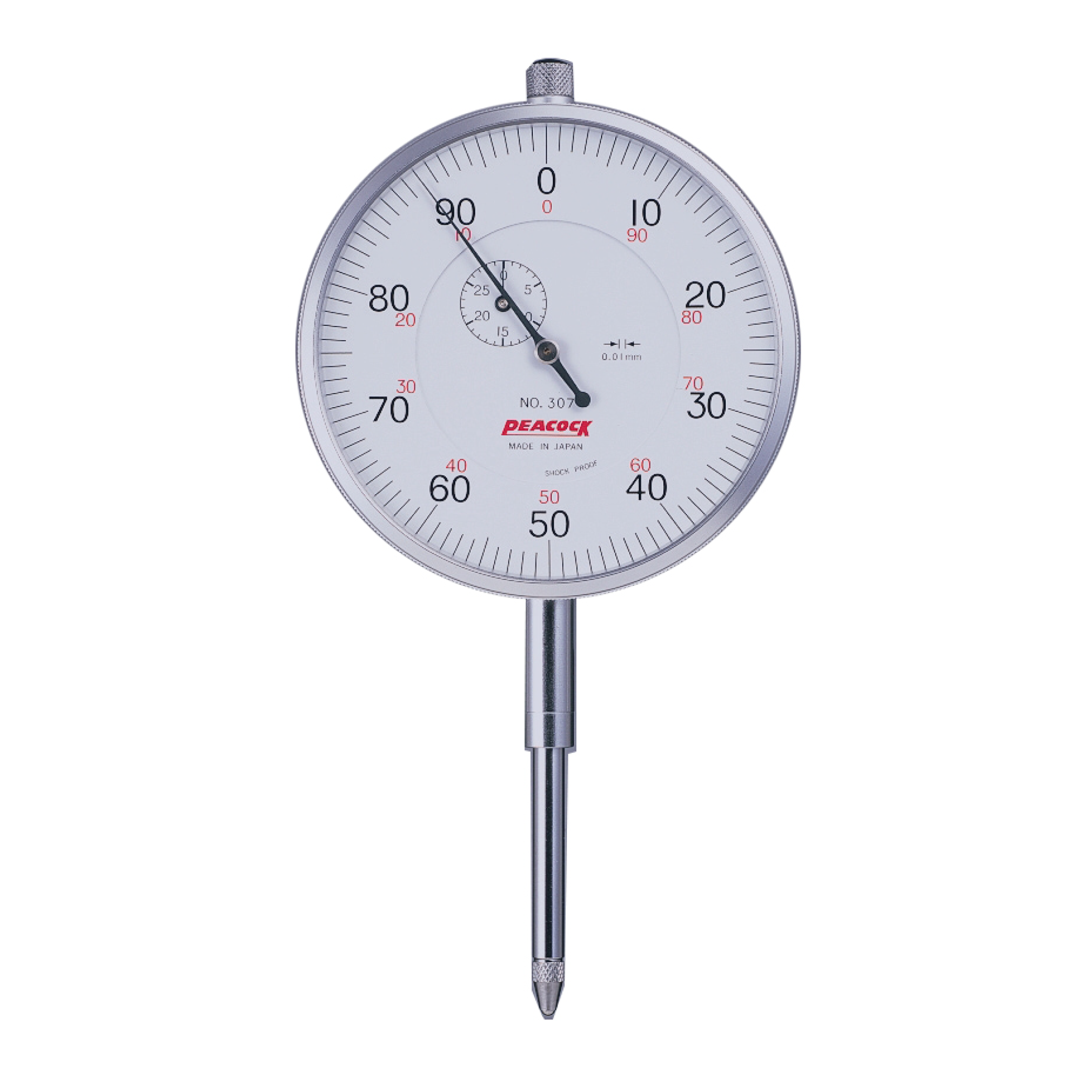 PEACOCK Dial Indicator Lug Back Jeweled Bearing 30mm Range | 0.01mm Graduation