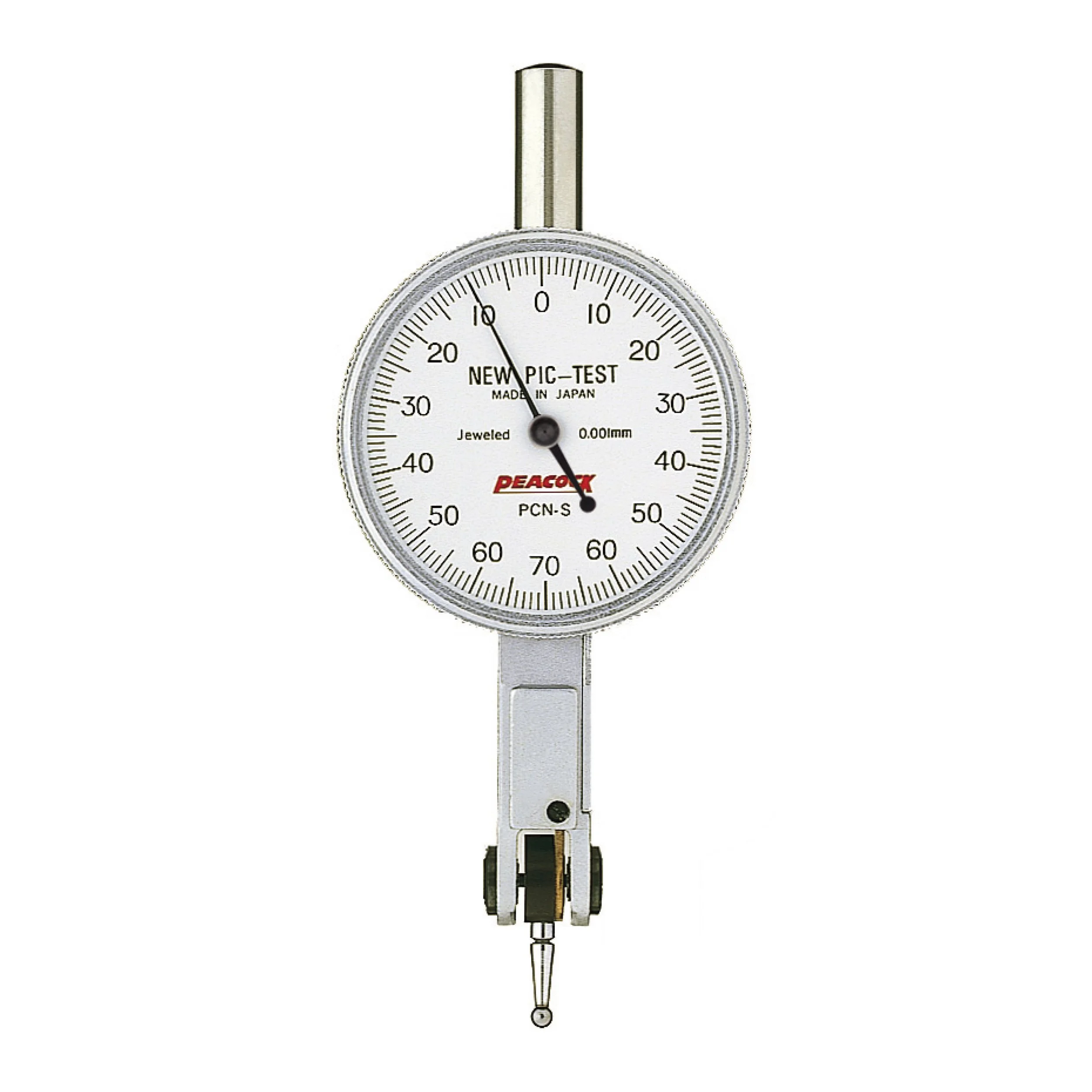 PEACOCK Dial Test Indicator Jeweled Bearing 0.14mm Range | 0.001mm Graduation PCN-S
