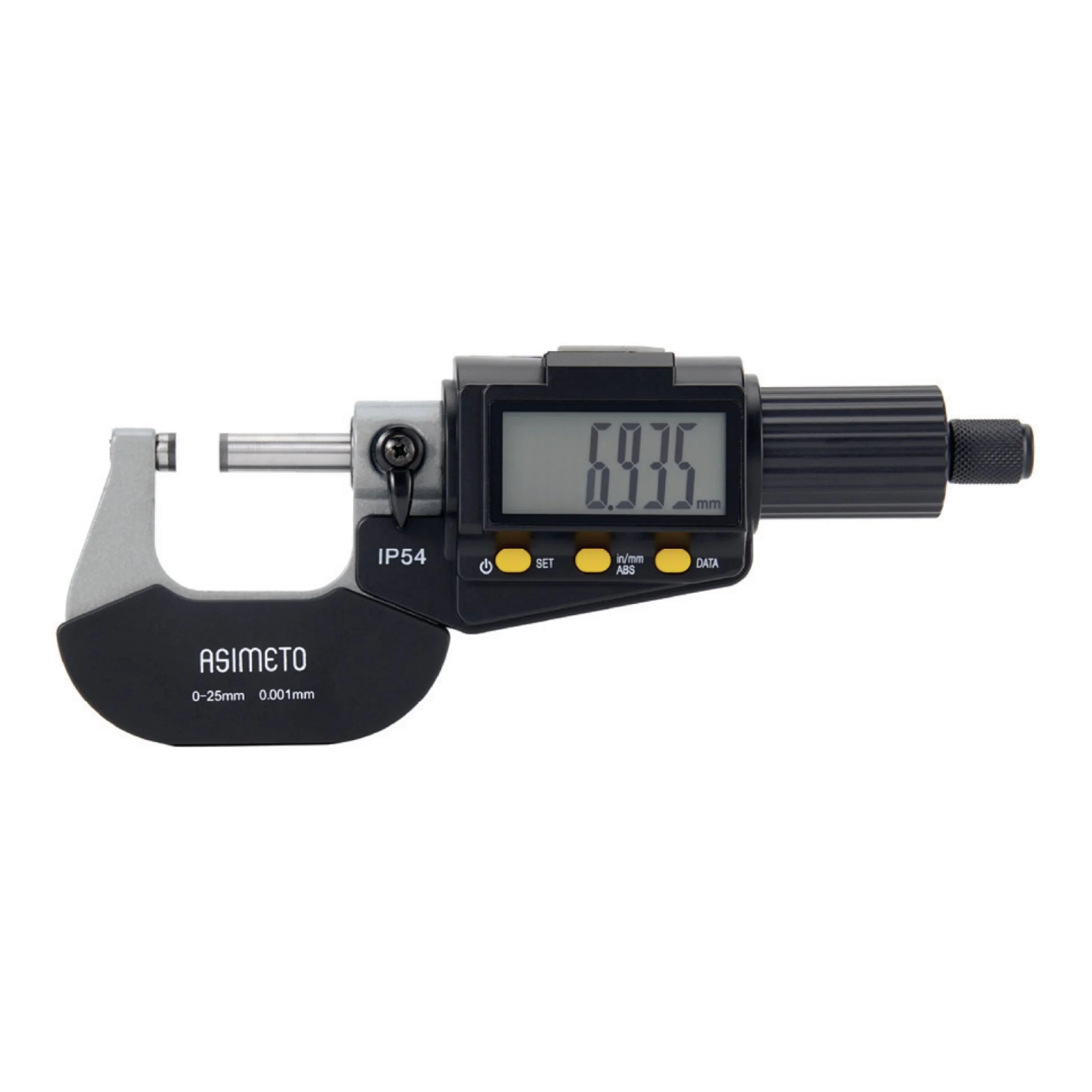 Asimeto 116-01-2 Digital Outside Micrometer 0-25mm Range | 0.001mm Resolution IP54