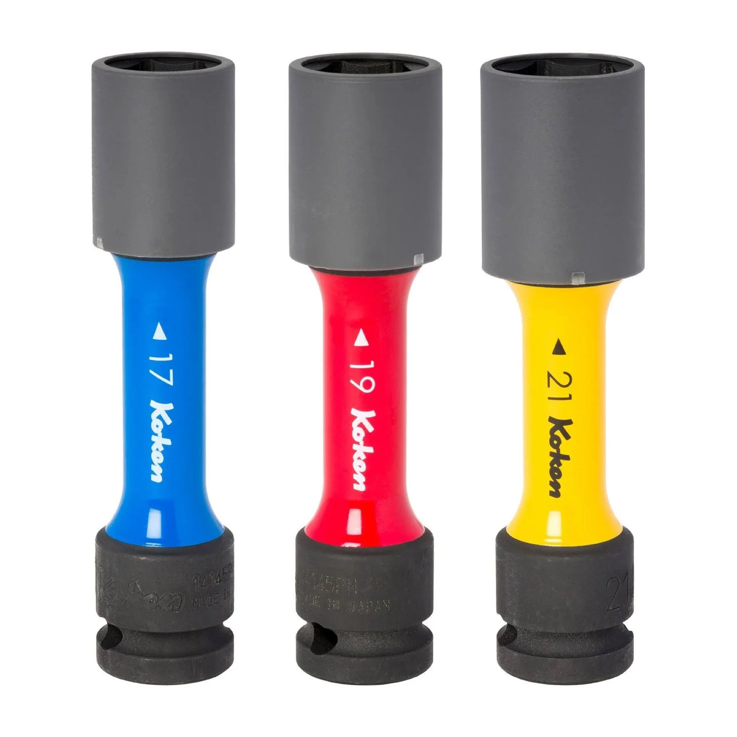 Koken 14201M Impact Socket Set for Wheel Nuts 1/2” Square Drive 17, 19, 21mm