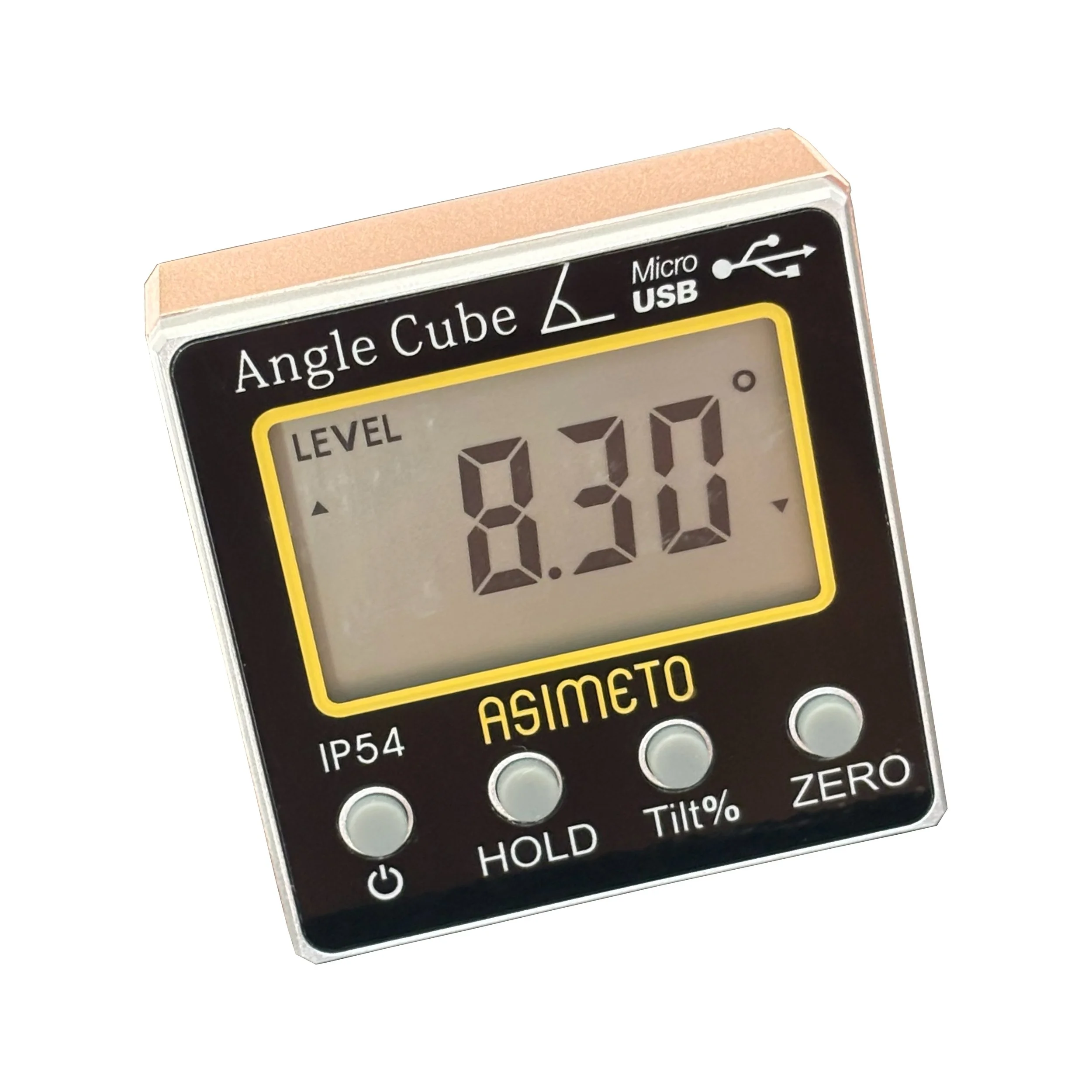 Asimeto Digital Level Bevel Box Angle Cube Finder Protractor Inclinometer IP54