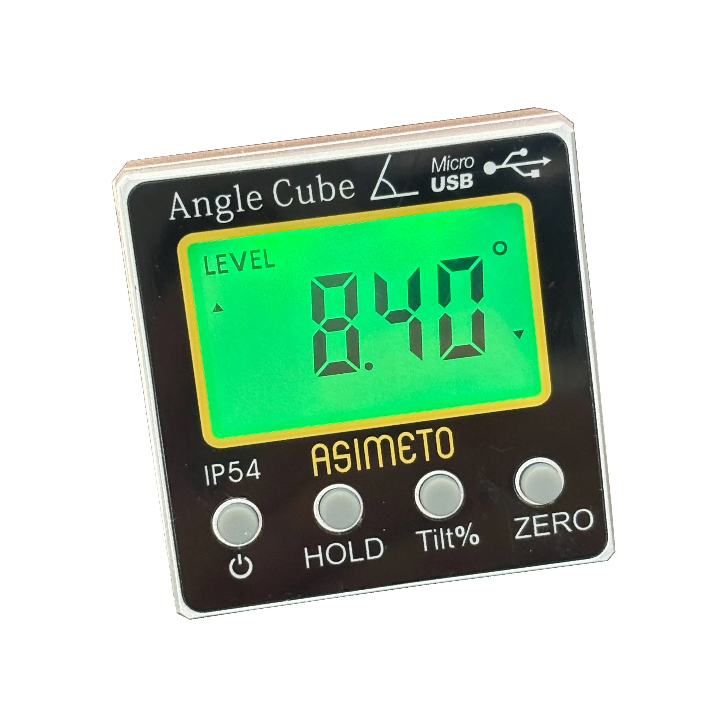 Asimeto Digital Level Bevel Box Angle Cube Finder Protractor Inclinometer BACKLIT IP54