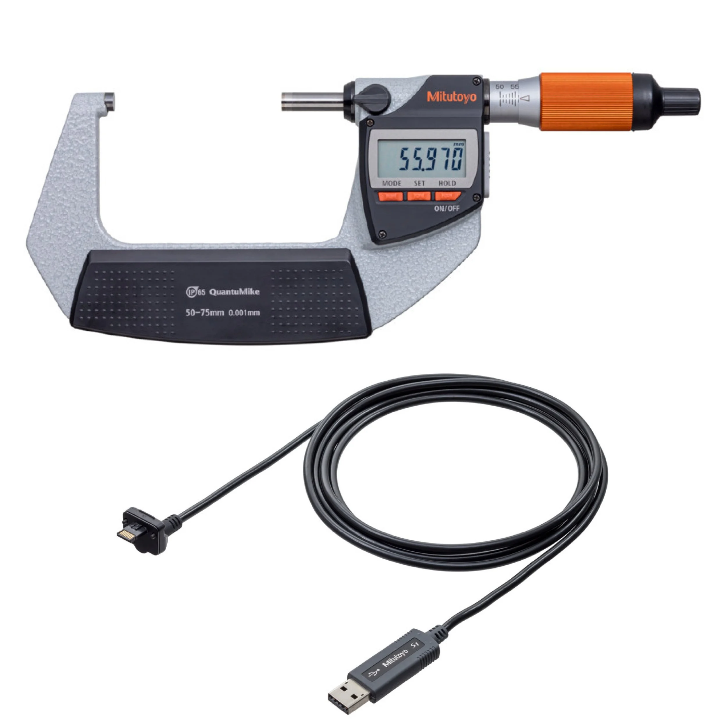 Mitutoyo 293-142-40 QuantuMike Digital Outside Micrometer 50-75mm | 0.001mm IP65 SPC Data Output
