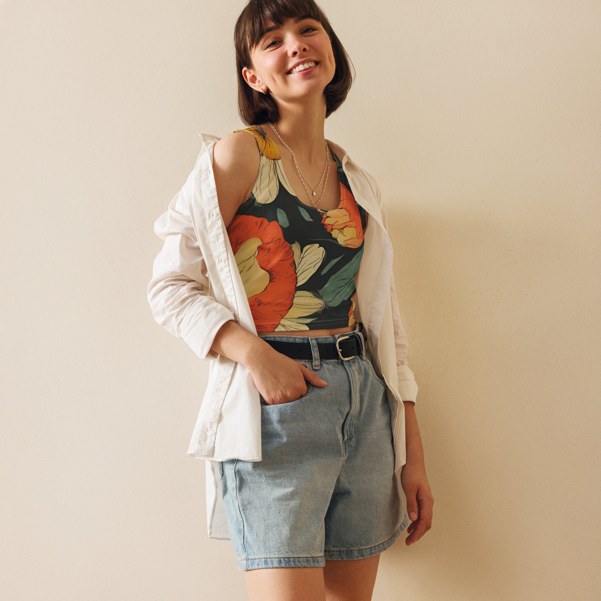 Lily Floral Crop Top - Trendy and Stylish Look - Les Nymphes