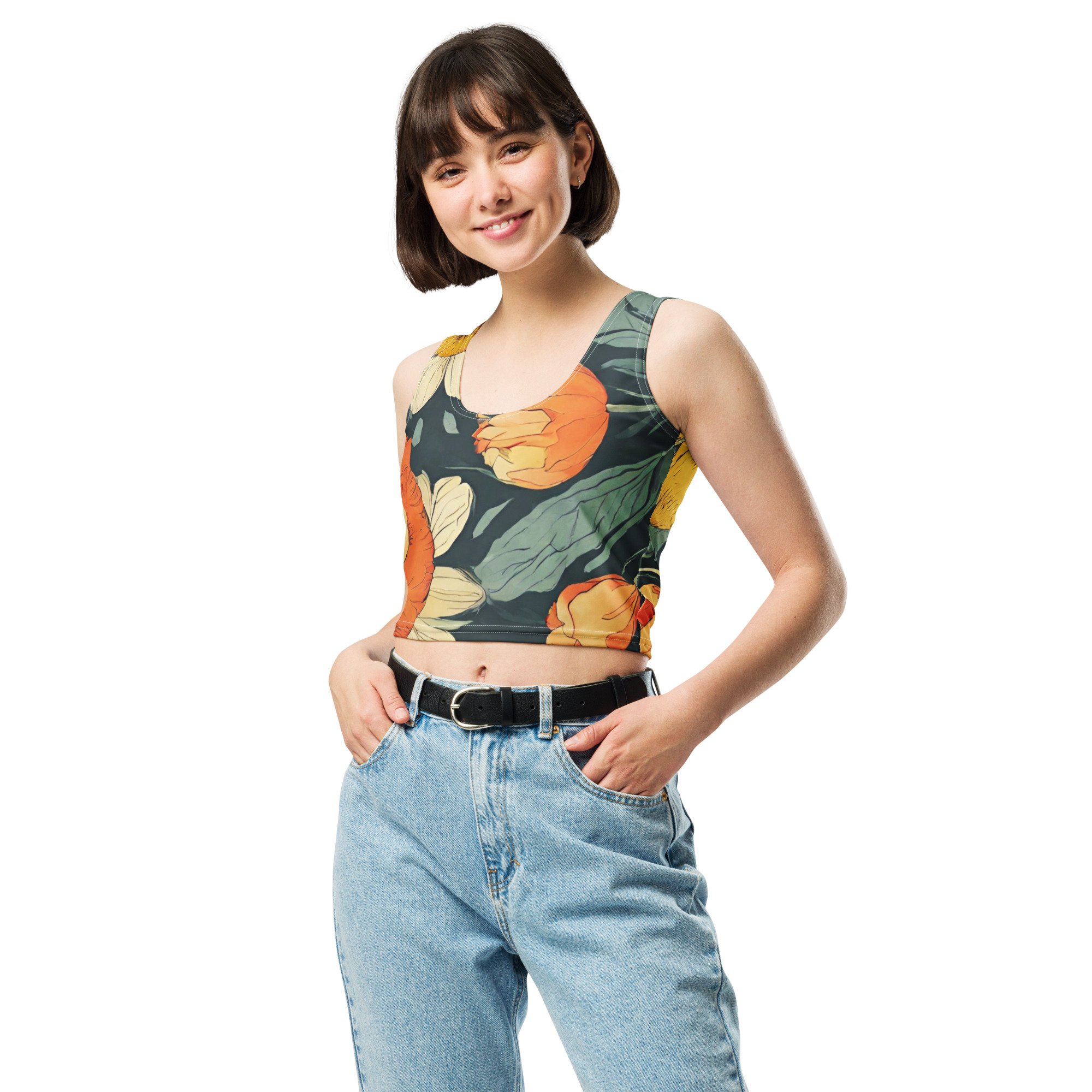 Lily Floral Crop Top - Trendy and Stylish Look - Les Nymphes