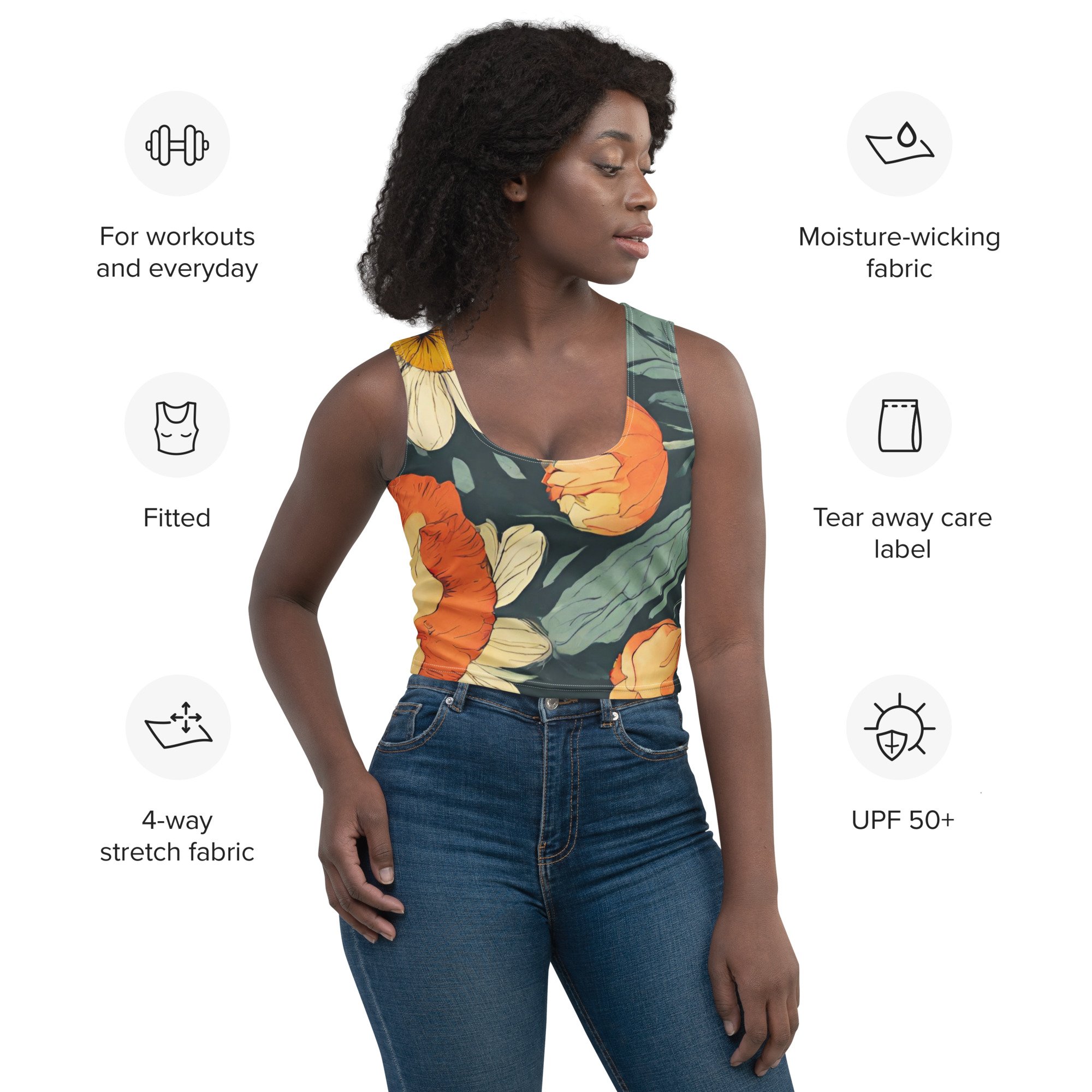 Lily Floral Crop Top - Trendy and Stylish Look - Les Nymphes