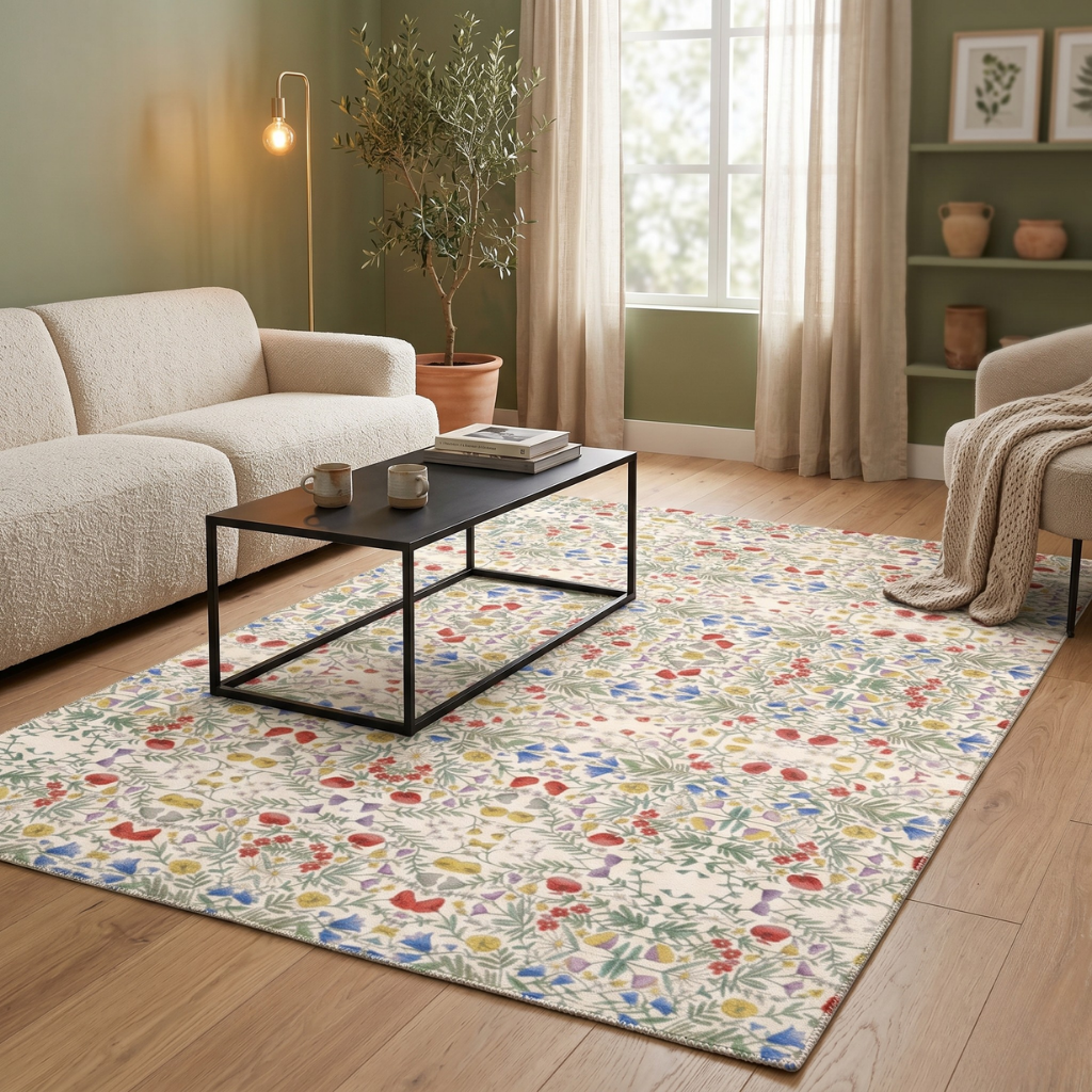Pirene - Floral Mosaic Area Rug