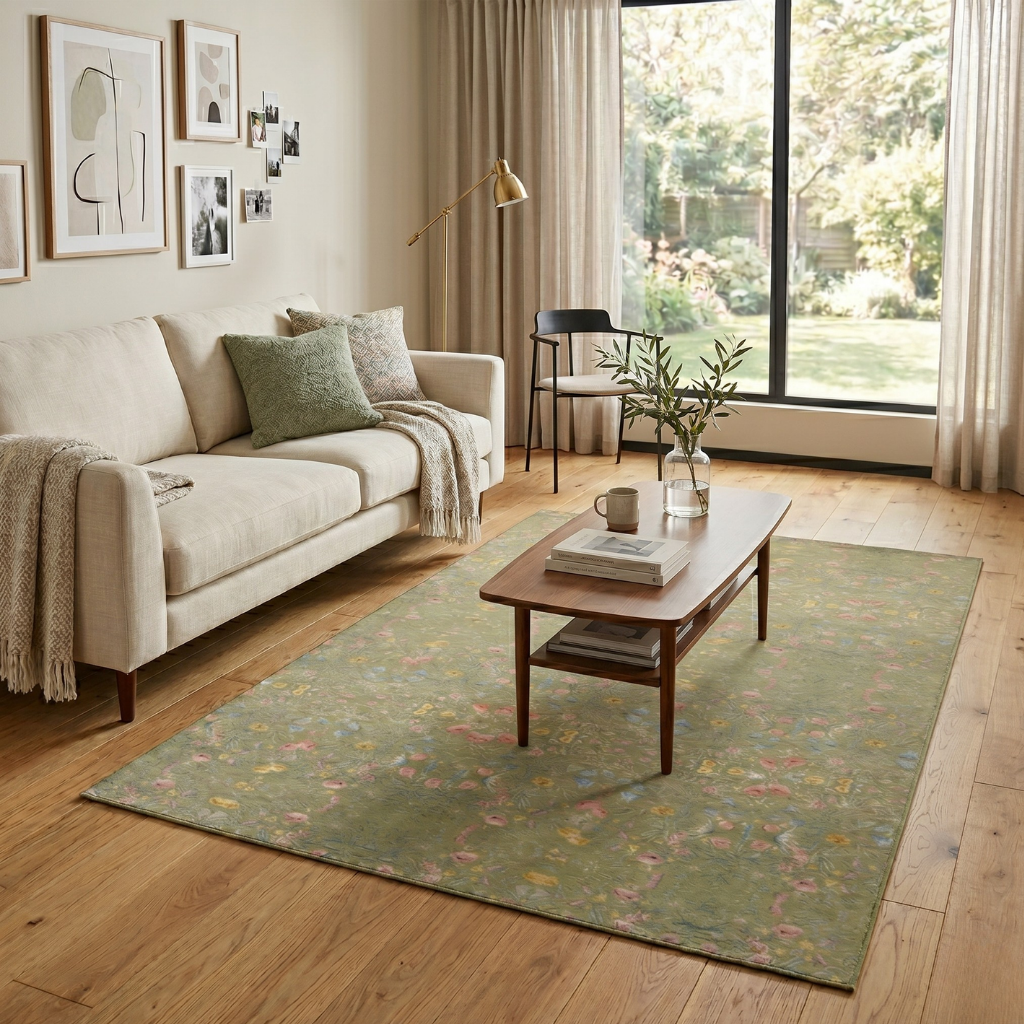 Heliades — Muted Olive Green Accent Rug