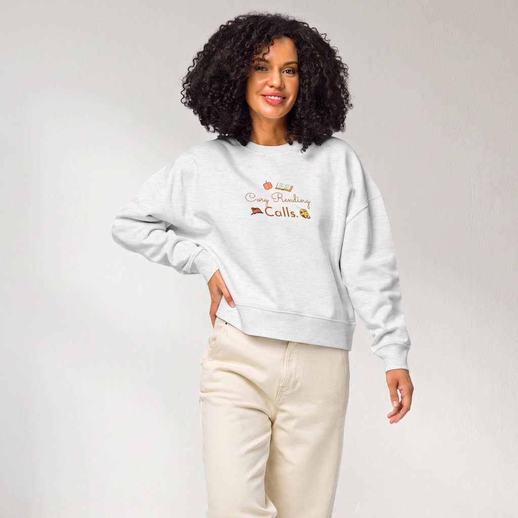 'Cosy Reading Calls' Organic Crew Neck Sweatshirt – Heather Grey