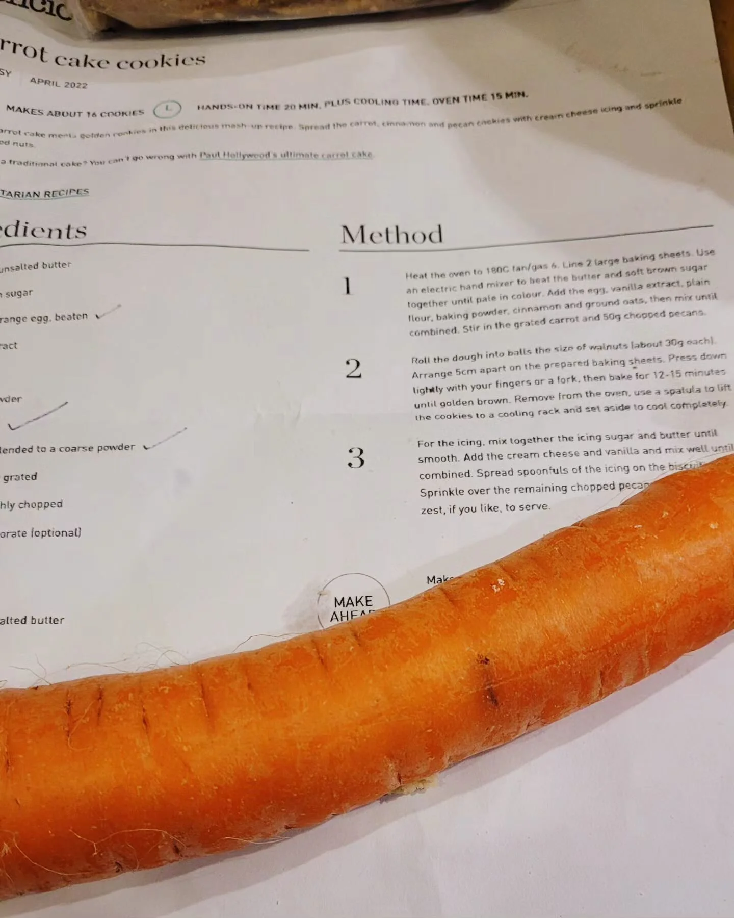 Just banged the biscuits in the oven and realised I forgot the carrot in the carrot cake cookies 🥕 🤣😂