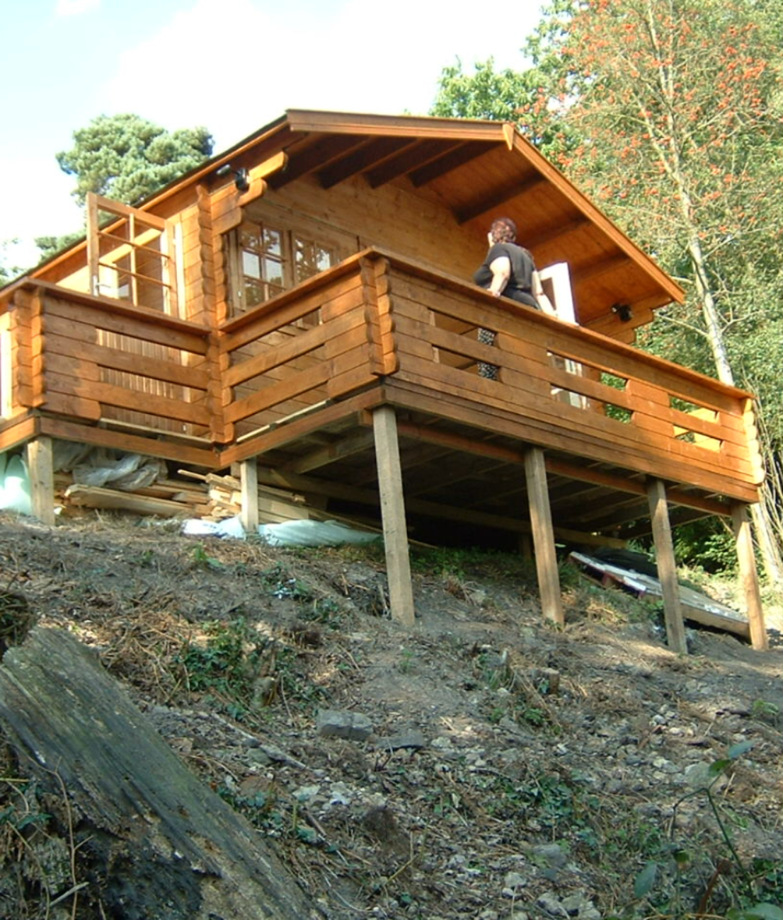 Log Homes Built On A Slope Richard Olsen's Book Handmade Houses