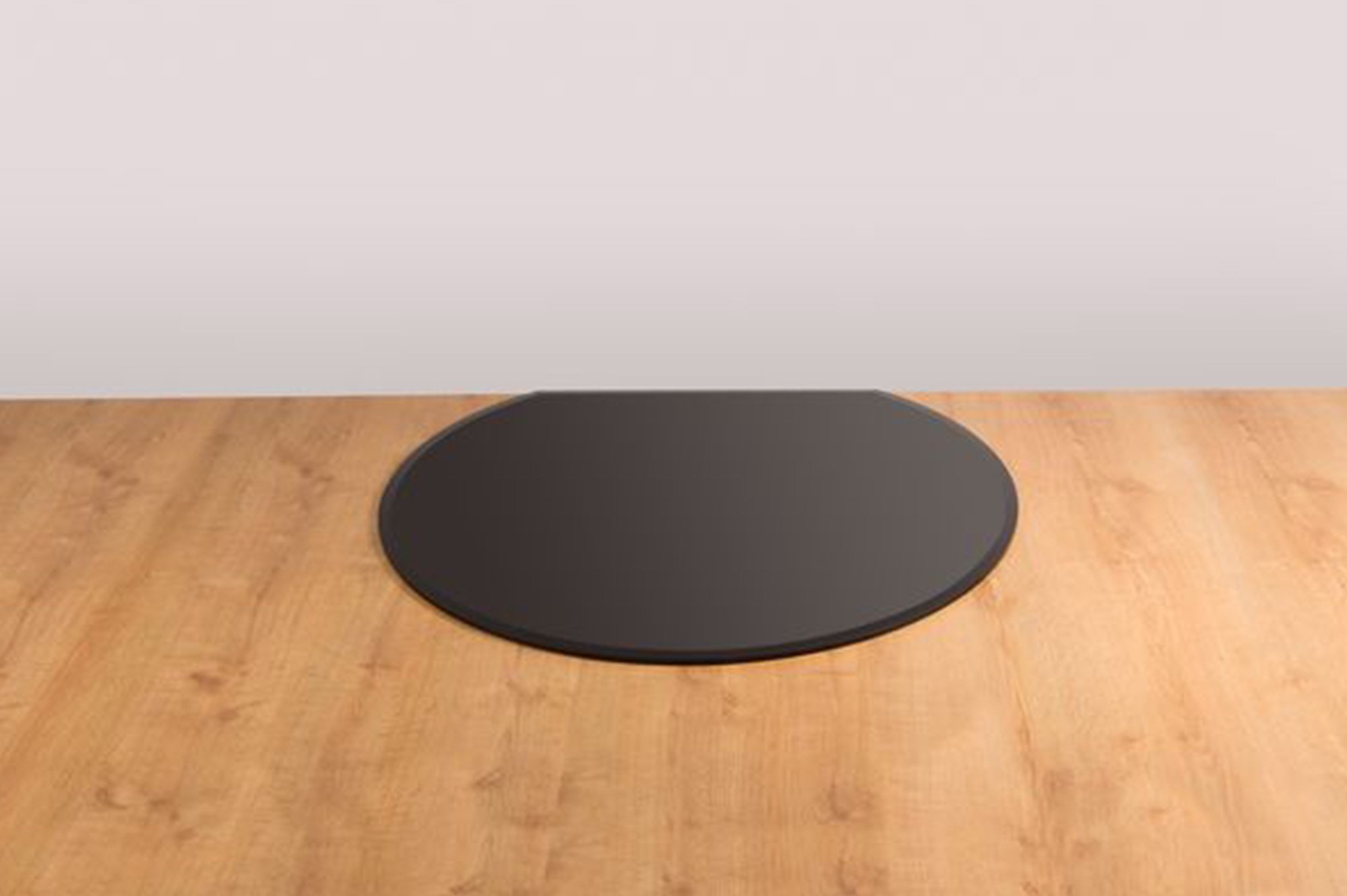 Package includes black glass hearth with flat back