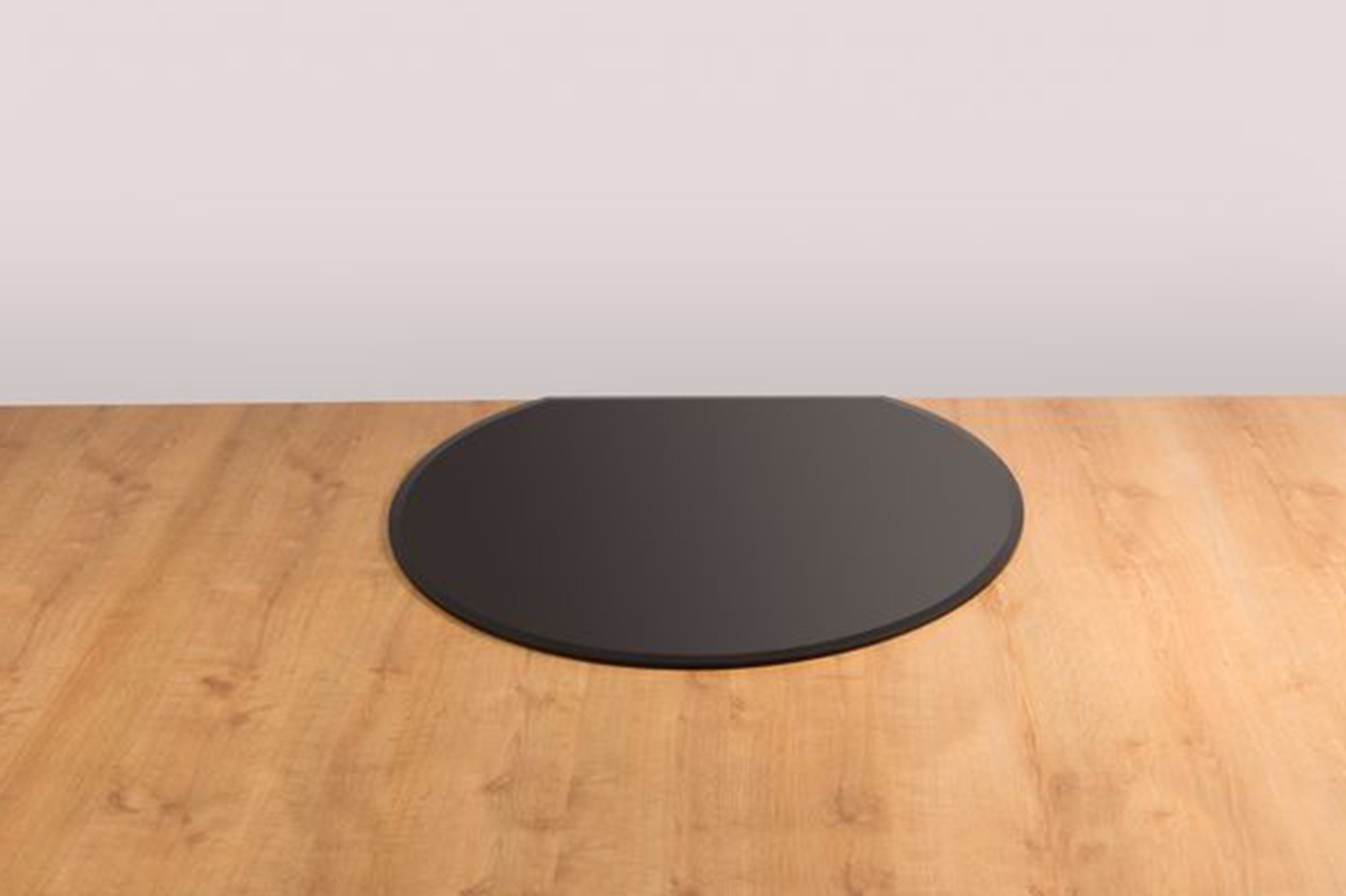 Package includes black glass hearth with flat back