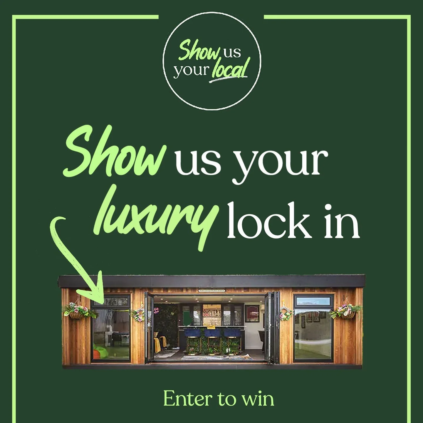 Still time to win a luxury countryside escape! 🏡✨

Got a garden bar you&rsquo;re proud of? Whether it&rsquo;s a DIY masterpiece or a cosy little corner, we want to see it.

Enter Show Us Your Local and you could be heading off for a 2-night stay at 