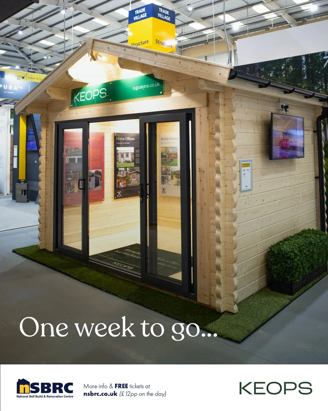 ⏳ 1 week to go!

We&rsquo;re getting ready for the National Self Build &amp; Renovation Show at the NSBRC - and we&rsquo;d love to see you there.

If you&rsquo;re thinking about a garden room, home office or bespoke log cabin, this is your chance to: