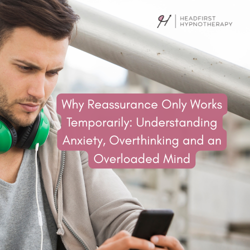 Person googling.  overthinking and struggling to switch off mentally due to anxiety