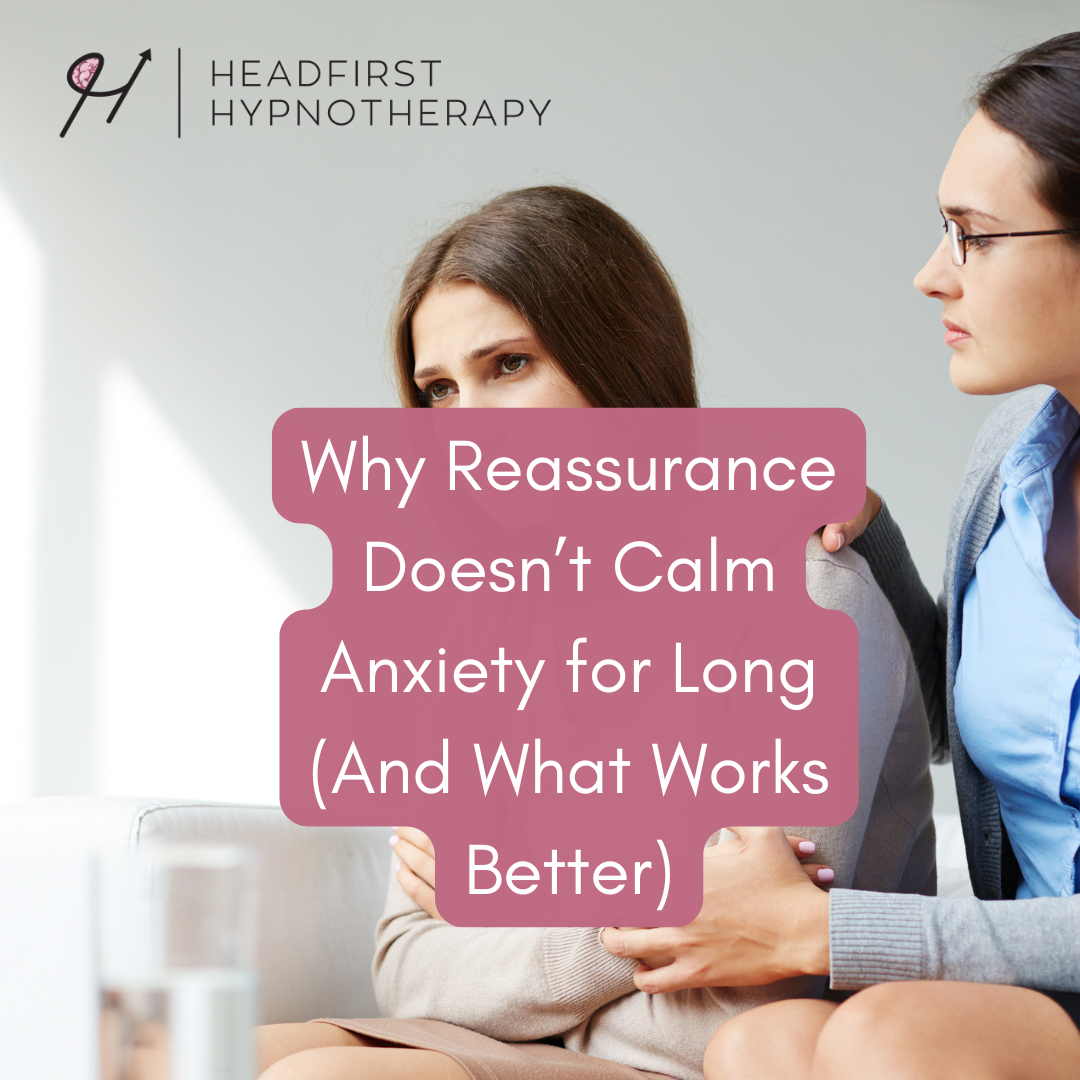 Anxious individual receiving reassurance from a supportive person, representing the reassurance cycle and why anxiety quickly returns