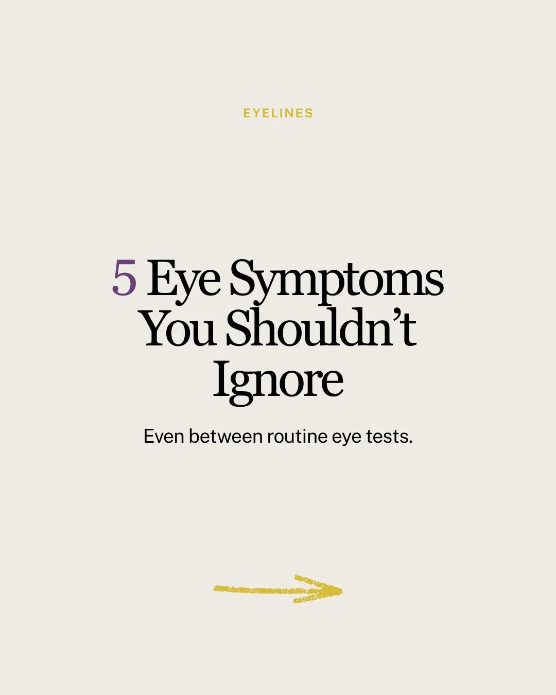 Your eyes can change between appointments👀

If you notice any of these symptoms, don&rsquo;t wait - book an appointment sooner💜

To book an appointment:
- Email us at reception@eyelines.co.uk
Or
- Call us on  01732 460 317

#eyehealth #visionawaren