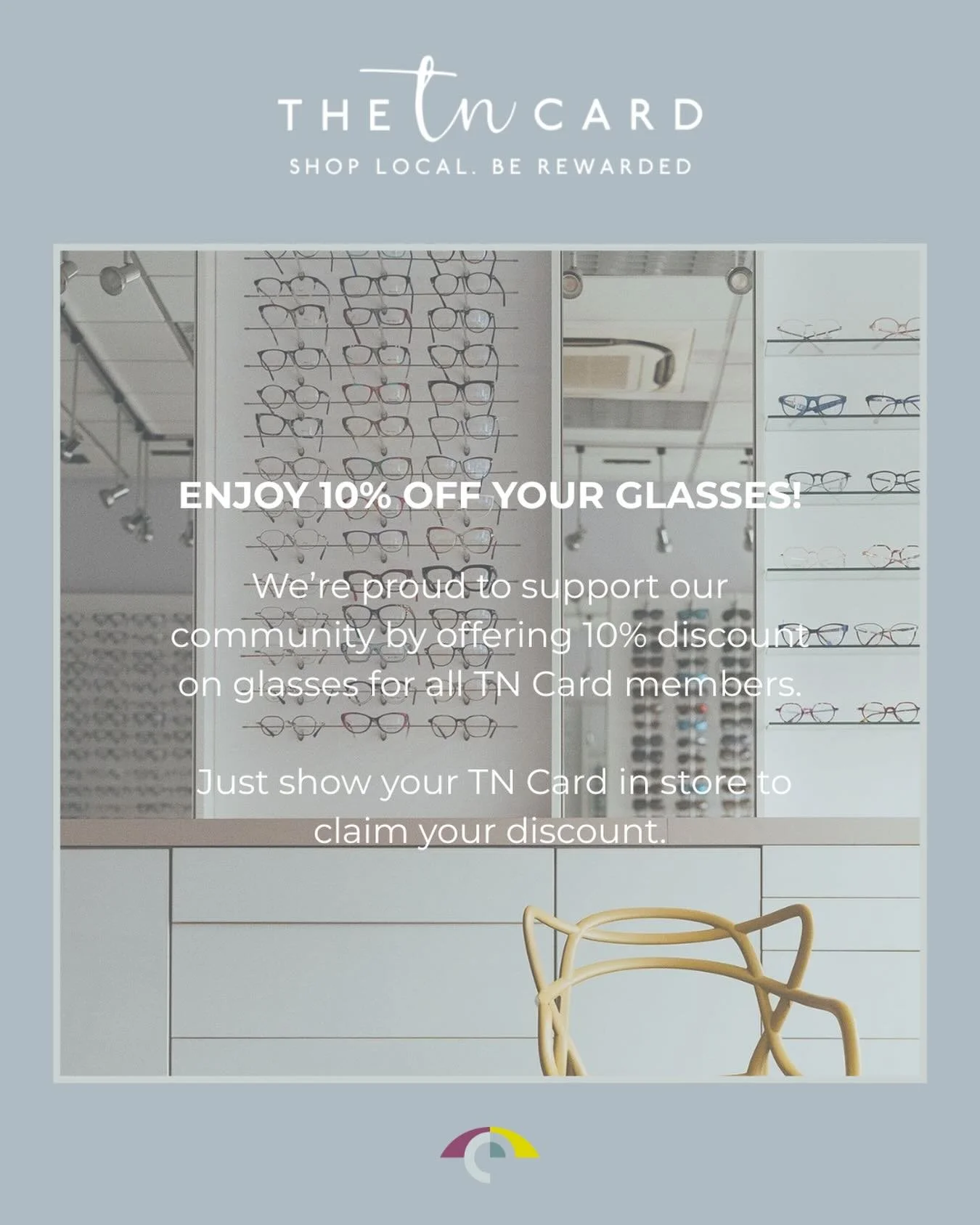 Whether you&rsquo;re updating your look or need a new prescription, you can save while taking care of your vision 💜

📍 Visit us in-store and let our team help you find the perfect pair.

#TNCard #Discount #EyeCare #GlassesStyle #LocalOpticians