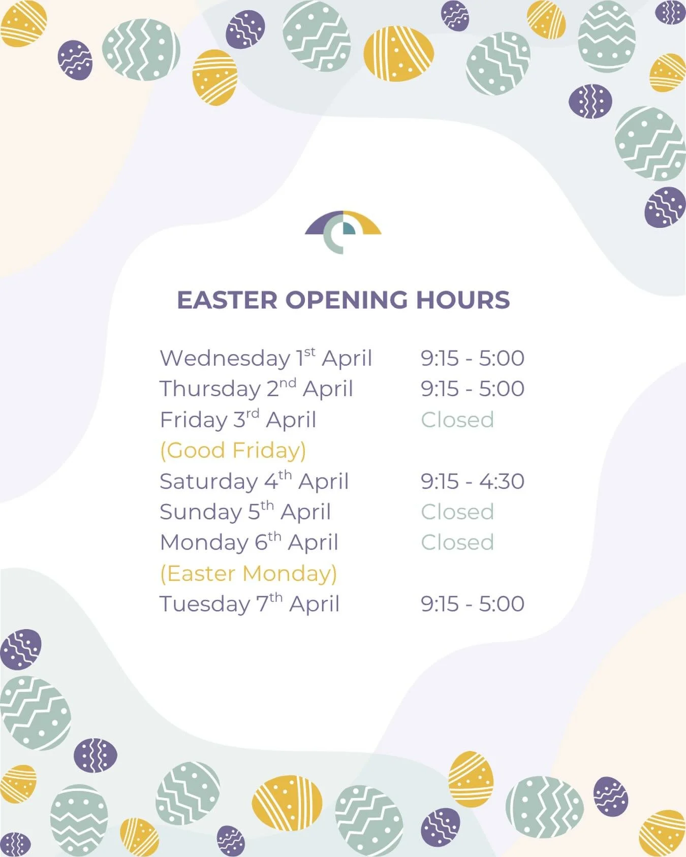 Wishing everyone a lovely Easter weekend!🐣💜

#easter #openinghours #independantopticians #eyelines #sevenoaks