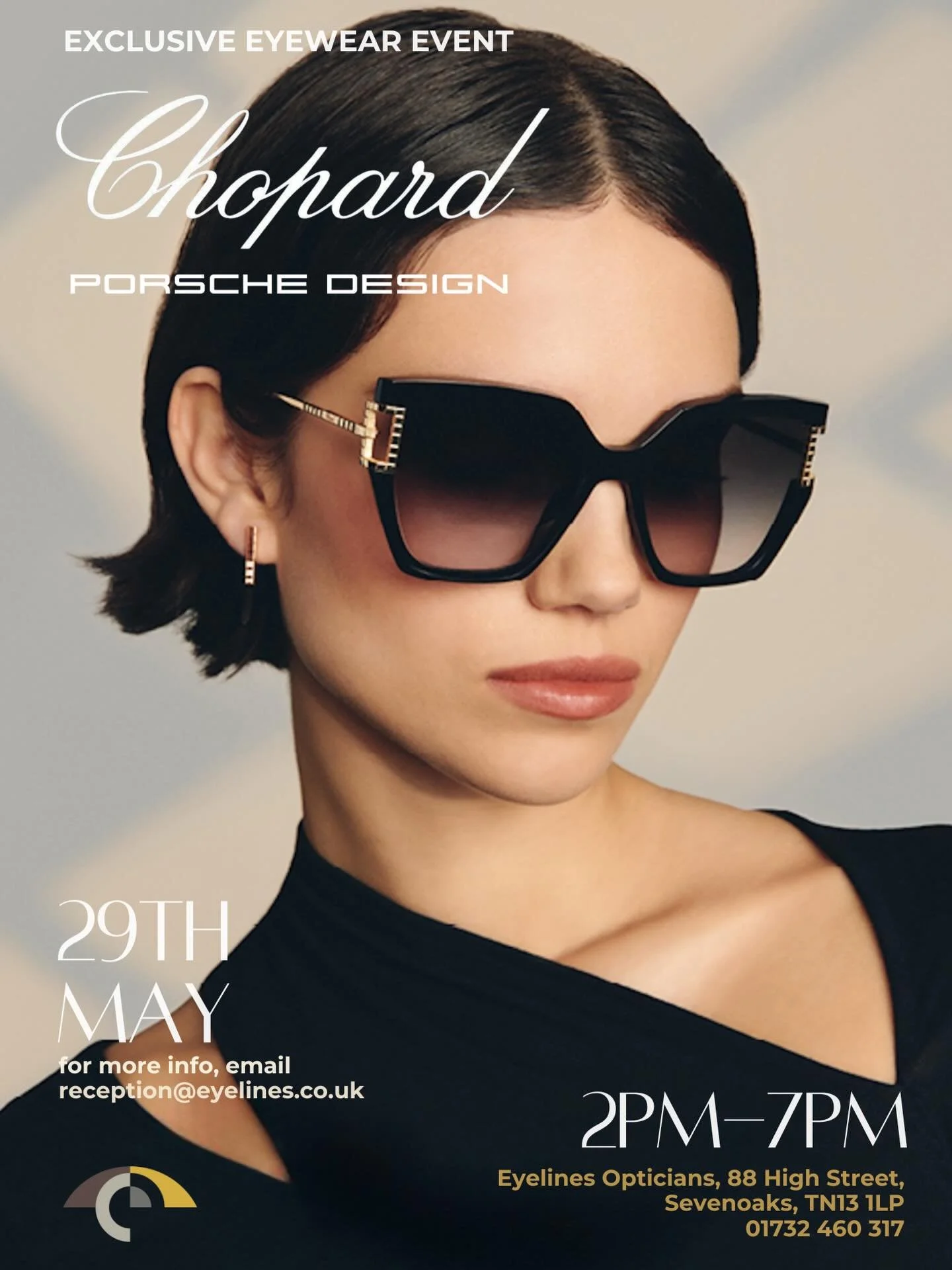Coming soon: Eyelines x Porsche Design &amp; Chopard.

An exclusive event on 29th May from 12pm to 7pm, celebrating timeless design, craftsmanship and style.✨

Come along for a glass of bubbles and see the new collection.💜

#exclusiveeyewearevent #c