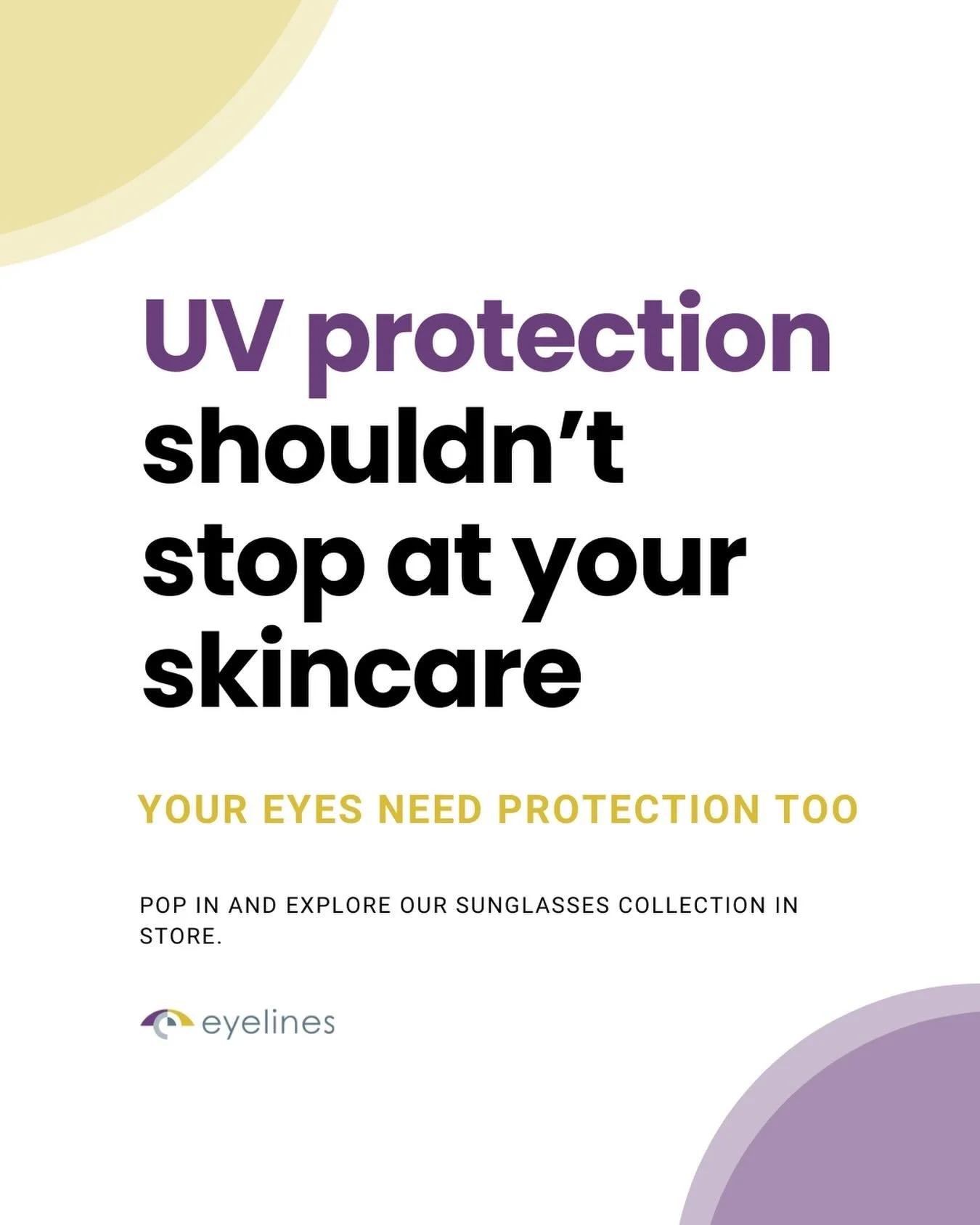 UV protection shouldn&rsquo;t stop at your skincare &mdash; protect your eyes too ☀️🕶️

Sunglasses aren&rsquo;t just a style accessory; they help protect your eyes from harmful UV rays while keeping you comfortable in the sun.😌

Explore our sunglas