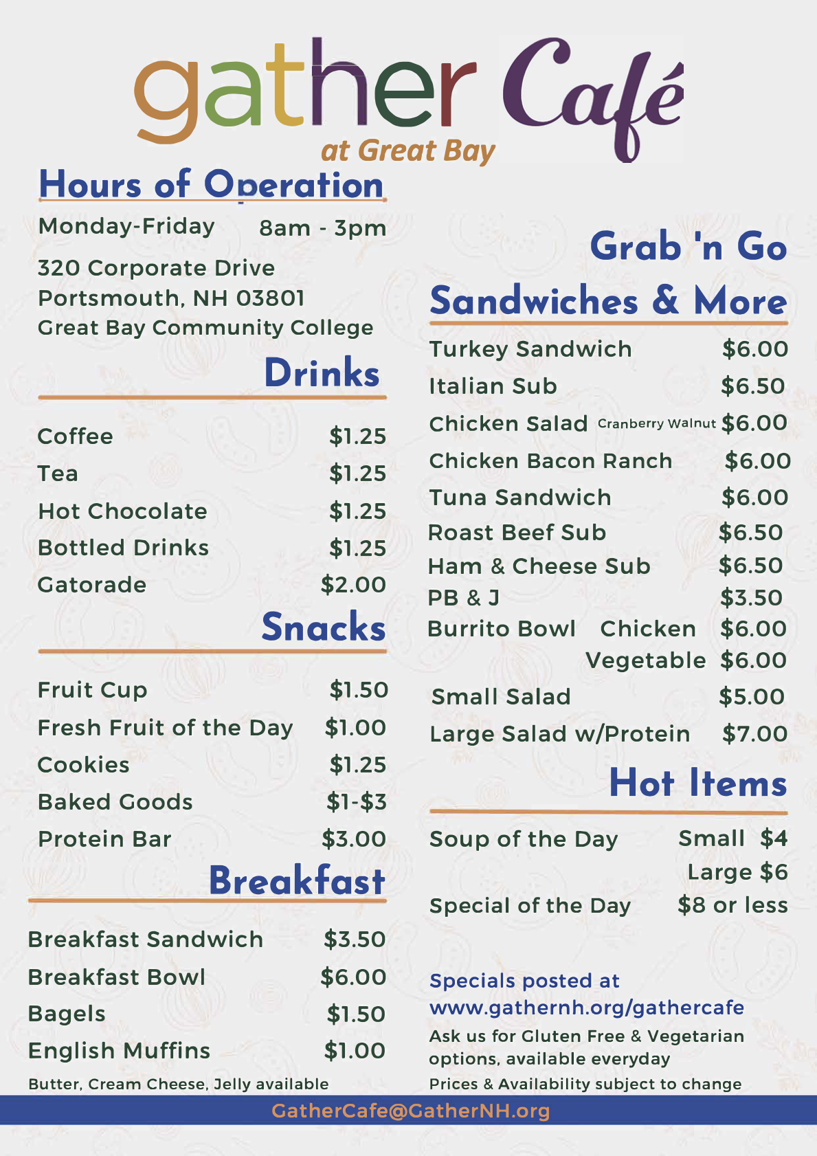 Gather Café Great Bay CC Portsmouth NH