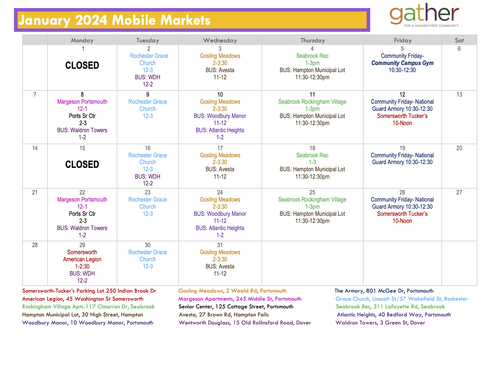Gather Mobile Markets Mobile Food Pantry Seacoast NH