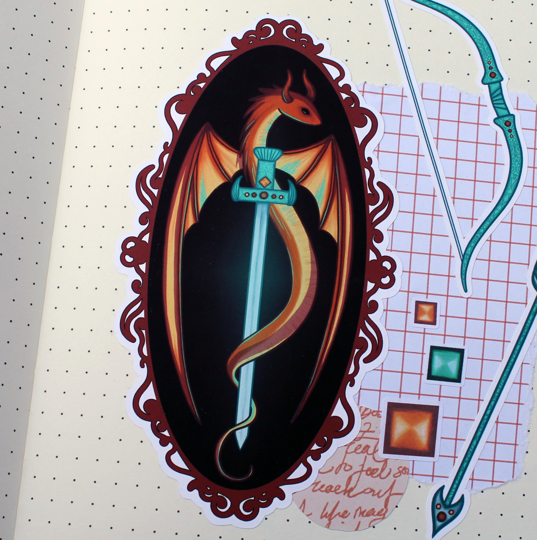Dragon and Sword Sticker