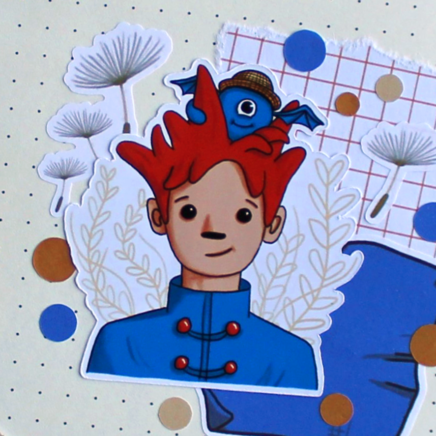 Boy and Friend Sticker