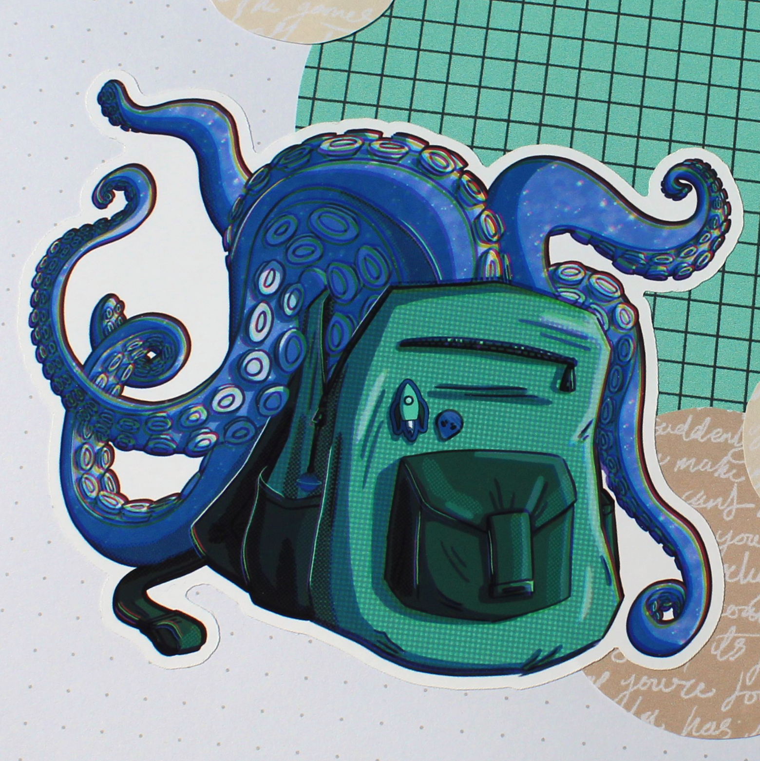 Octopus Backpack Sticker