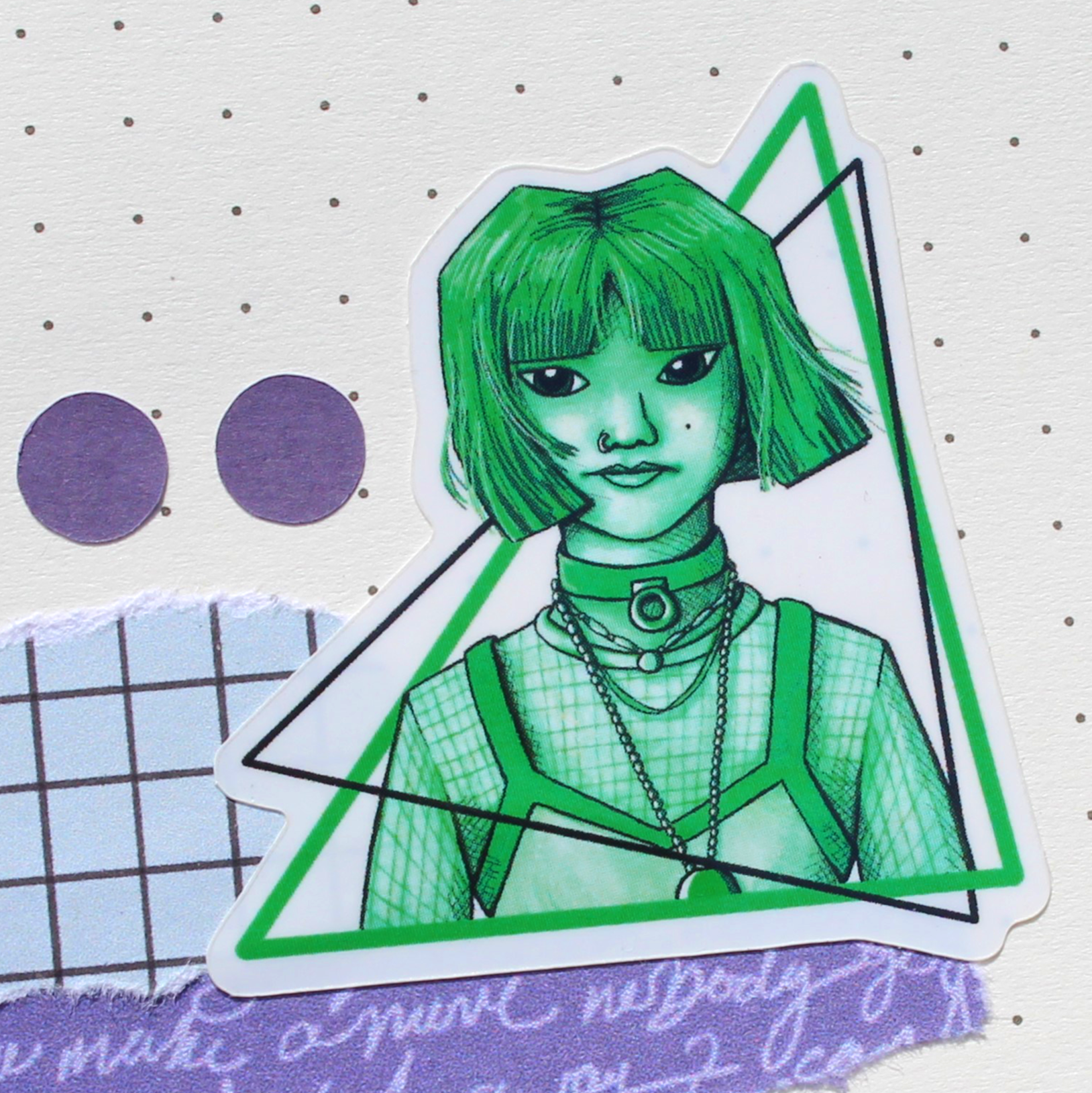 Girl in Green Sticker