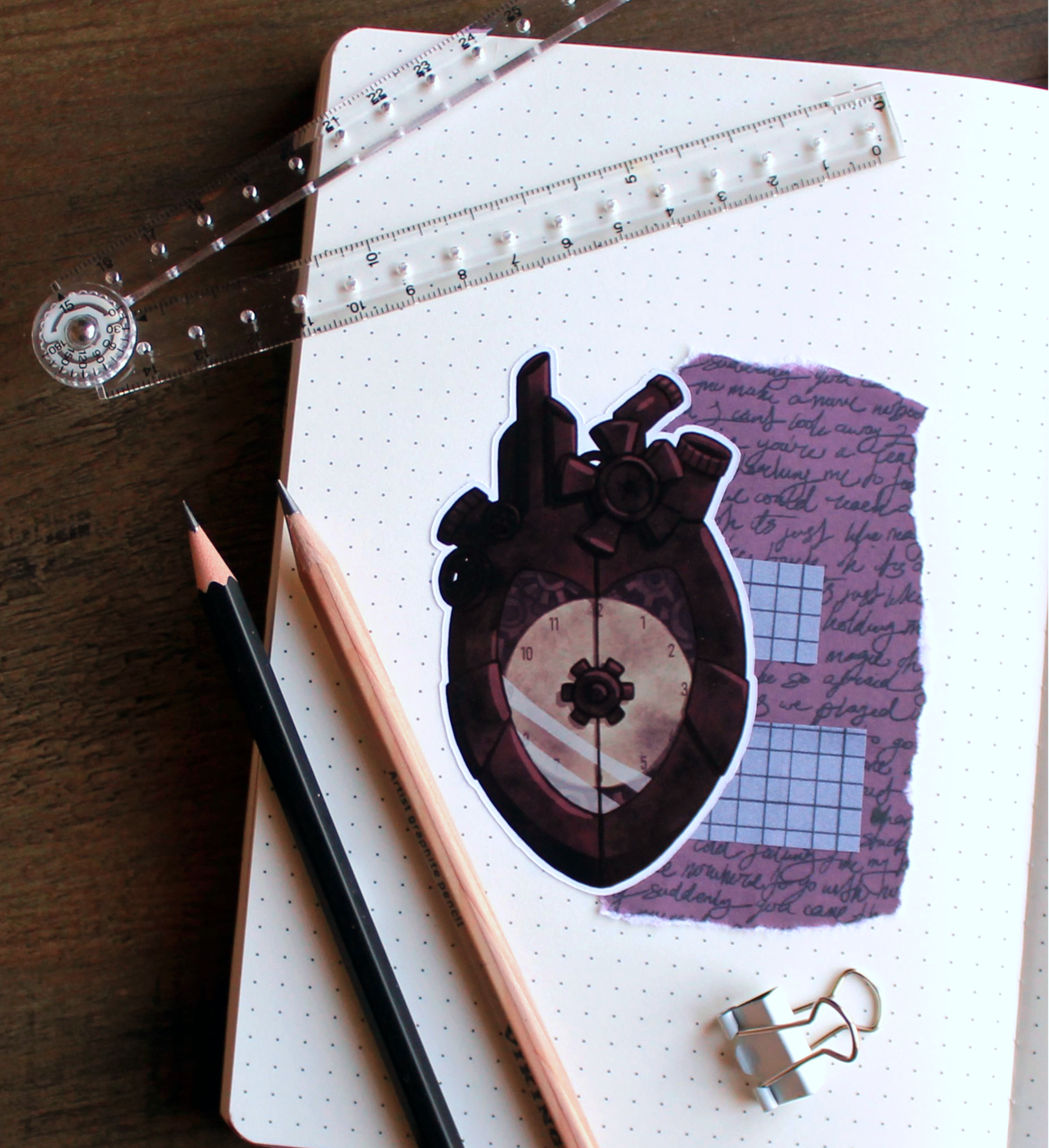 Steampunk Heart Watch Sticker
