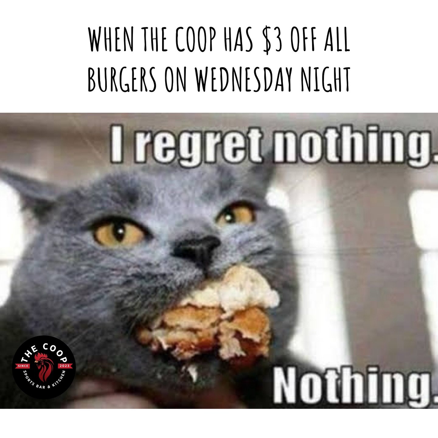 Stuff your face shamelessly! 🍔🐈‍⬛
#thecoopsportsbar