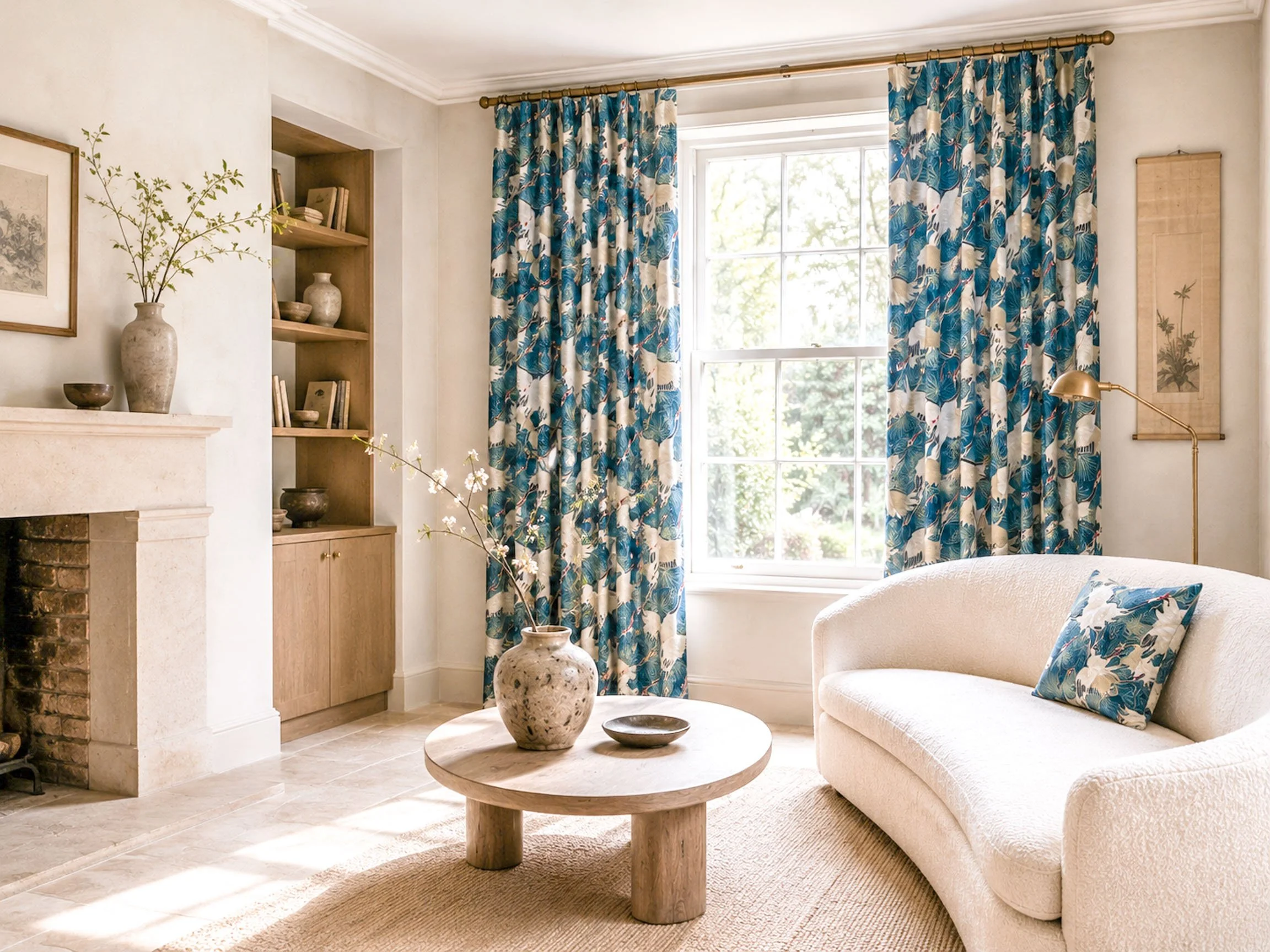 Textiles Cranes Blue Living room.jpg