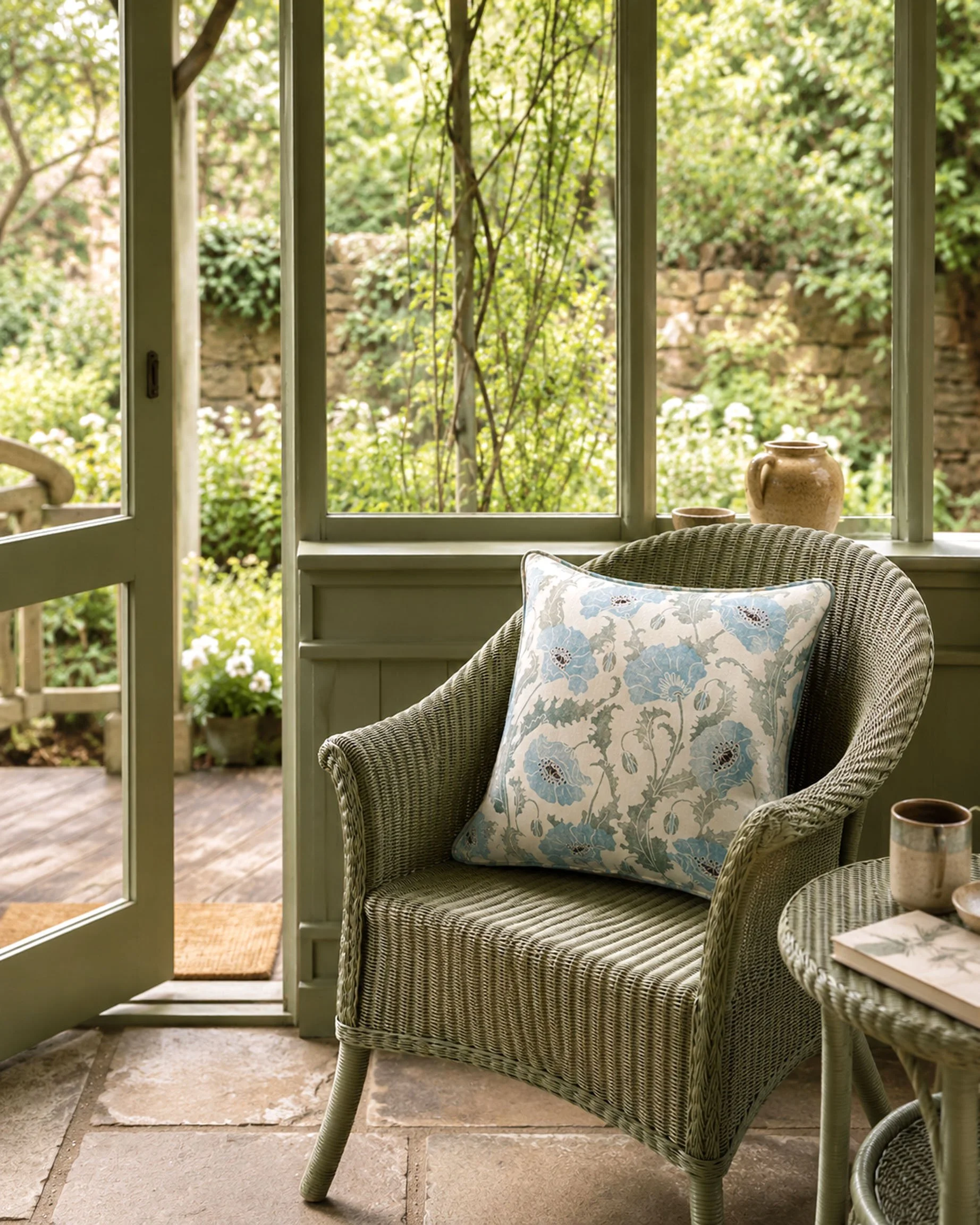 Cushions Poppies Blue Garden sunroom.jpg