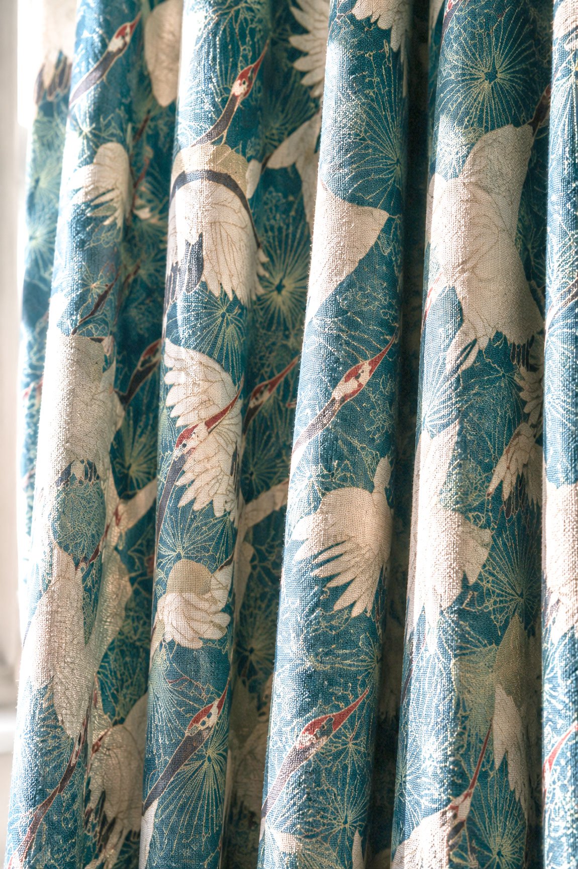 Cranes Blue Curtain close-up.jpg