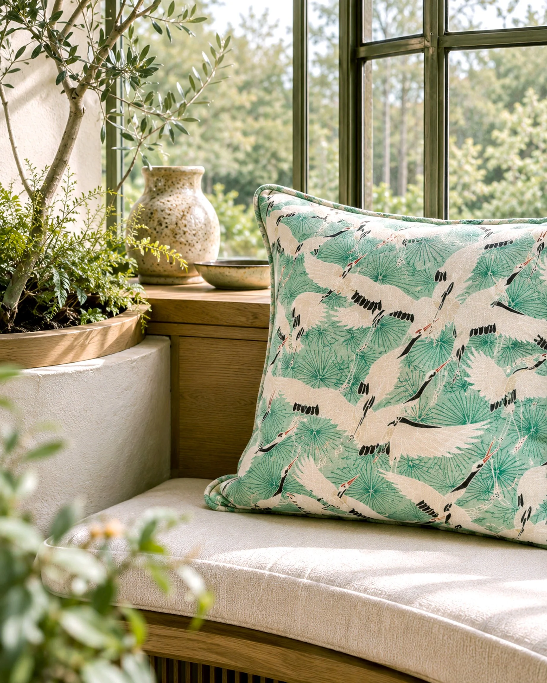 Cushion Cranes Green Window seat.jpg