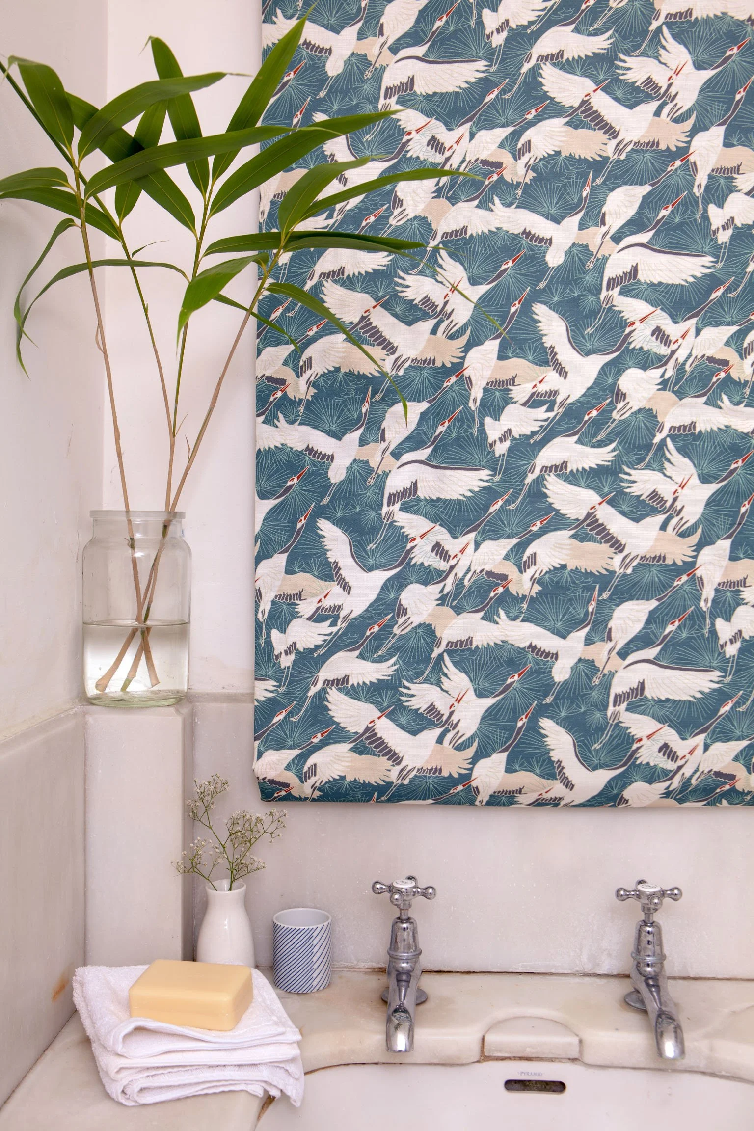 Textiles Cranes Blue Blind.jpg