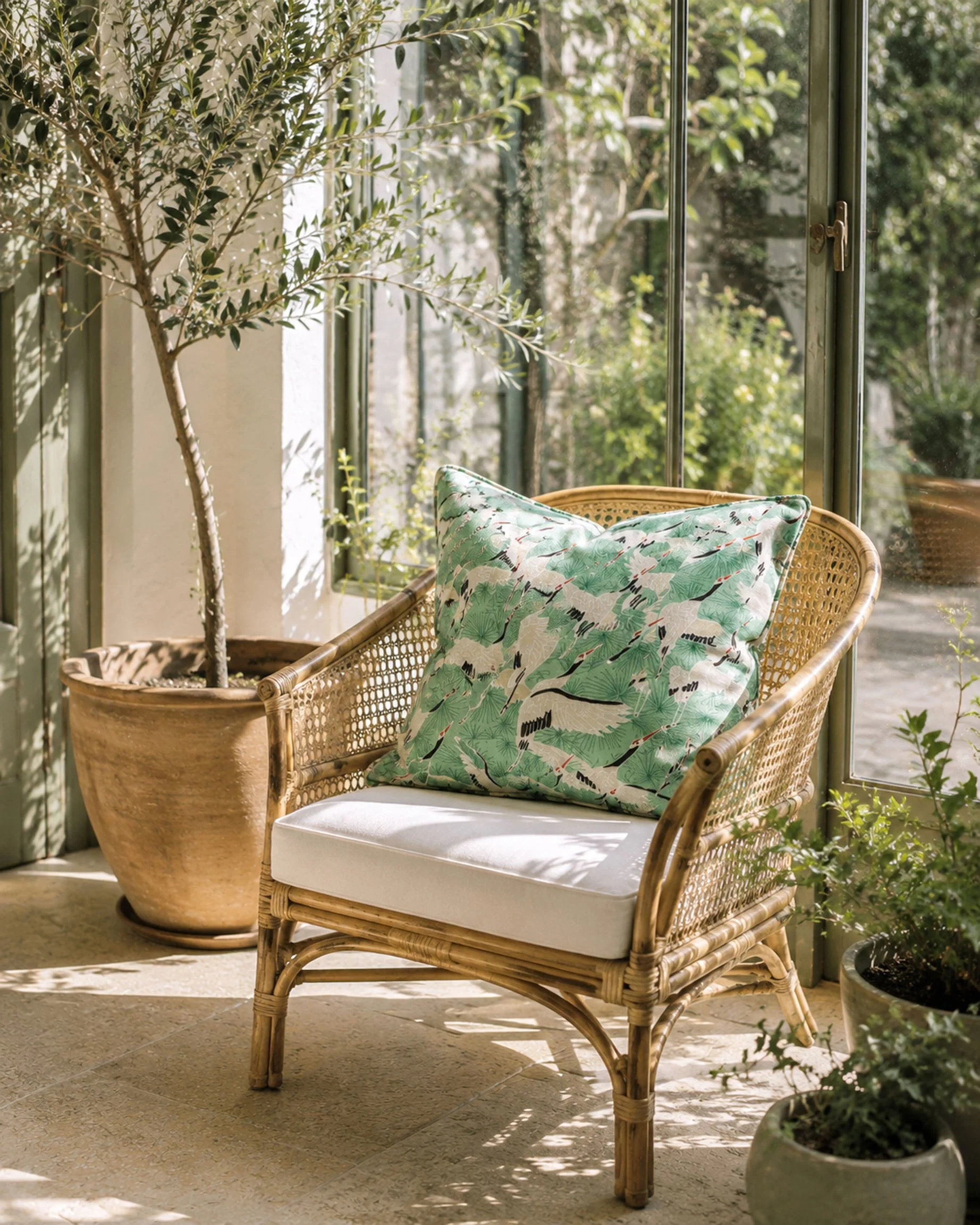 Cushion Cranes Green Sunroom.jpg