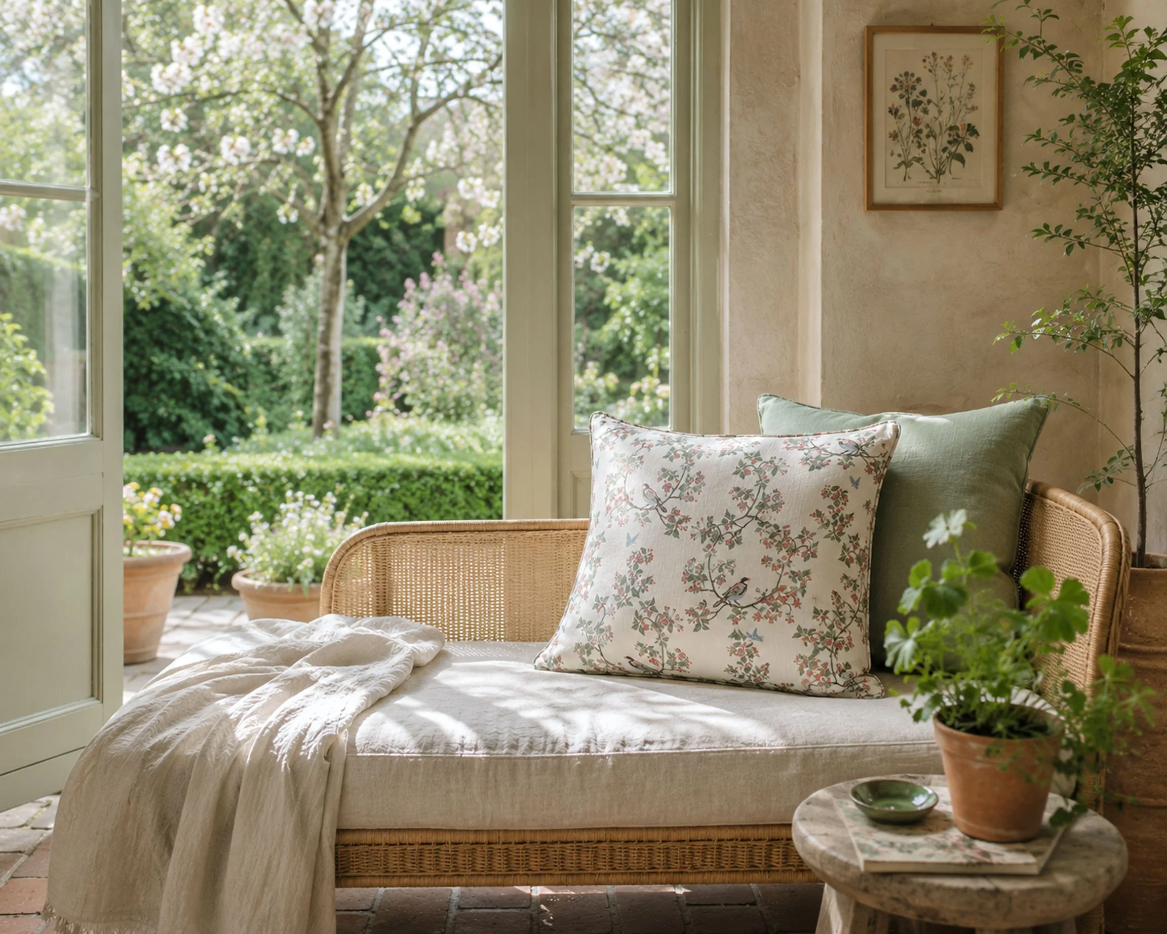 Cushions Bird in Blossom Wicker daybed.jpg